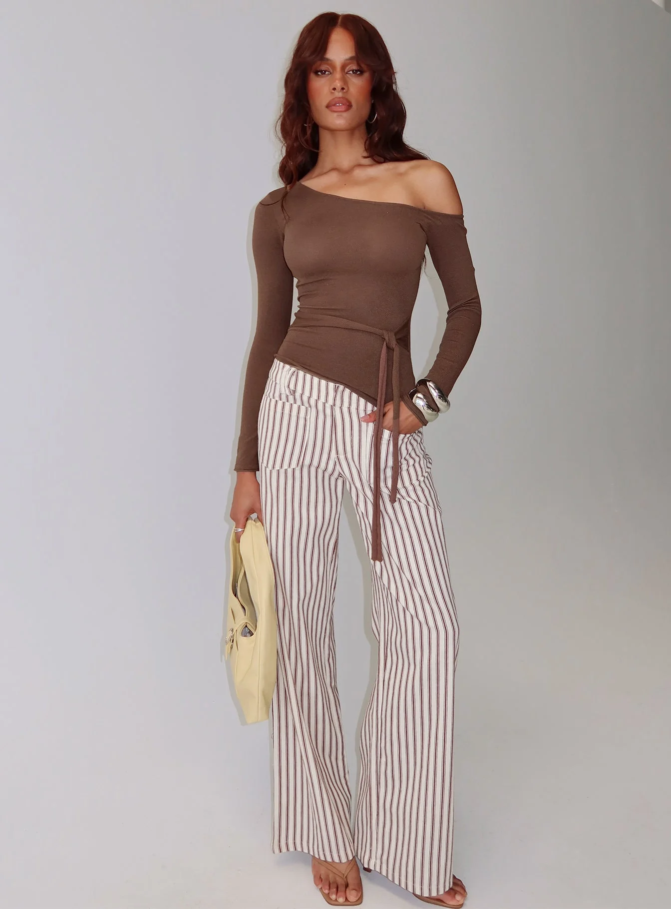 Vendi Low Rise Pant Brown Stripe - Image 9