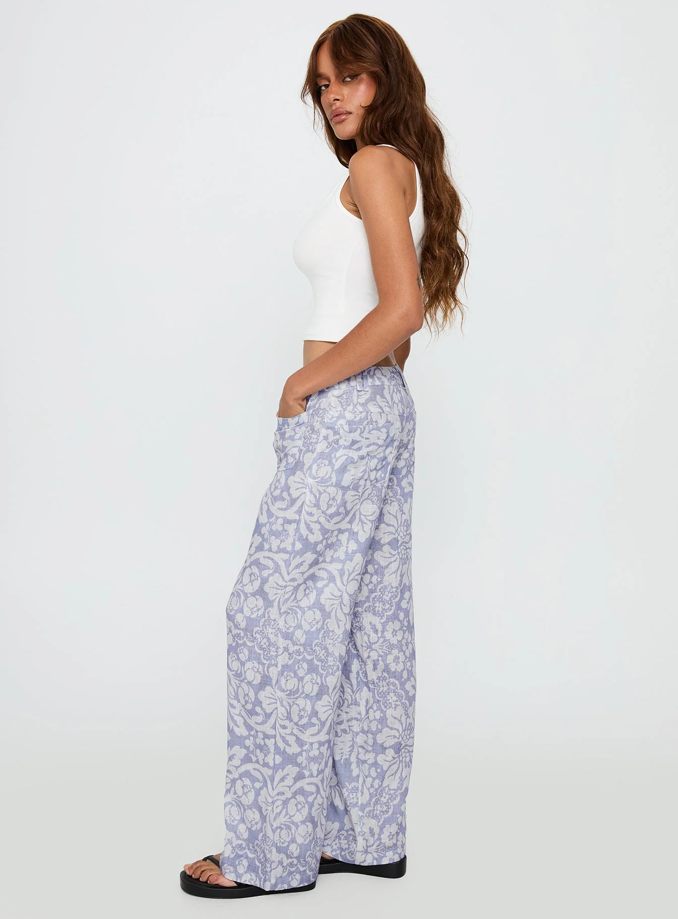 Vendi Low Rise Pant Lilac Floral - Image 4