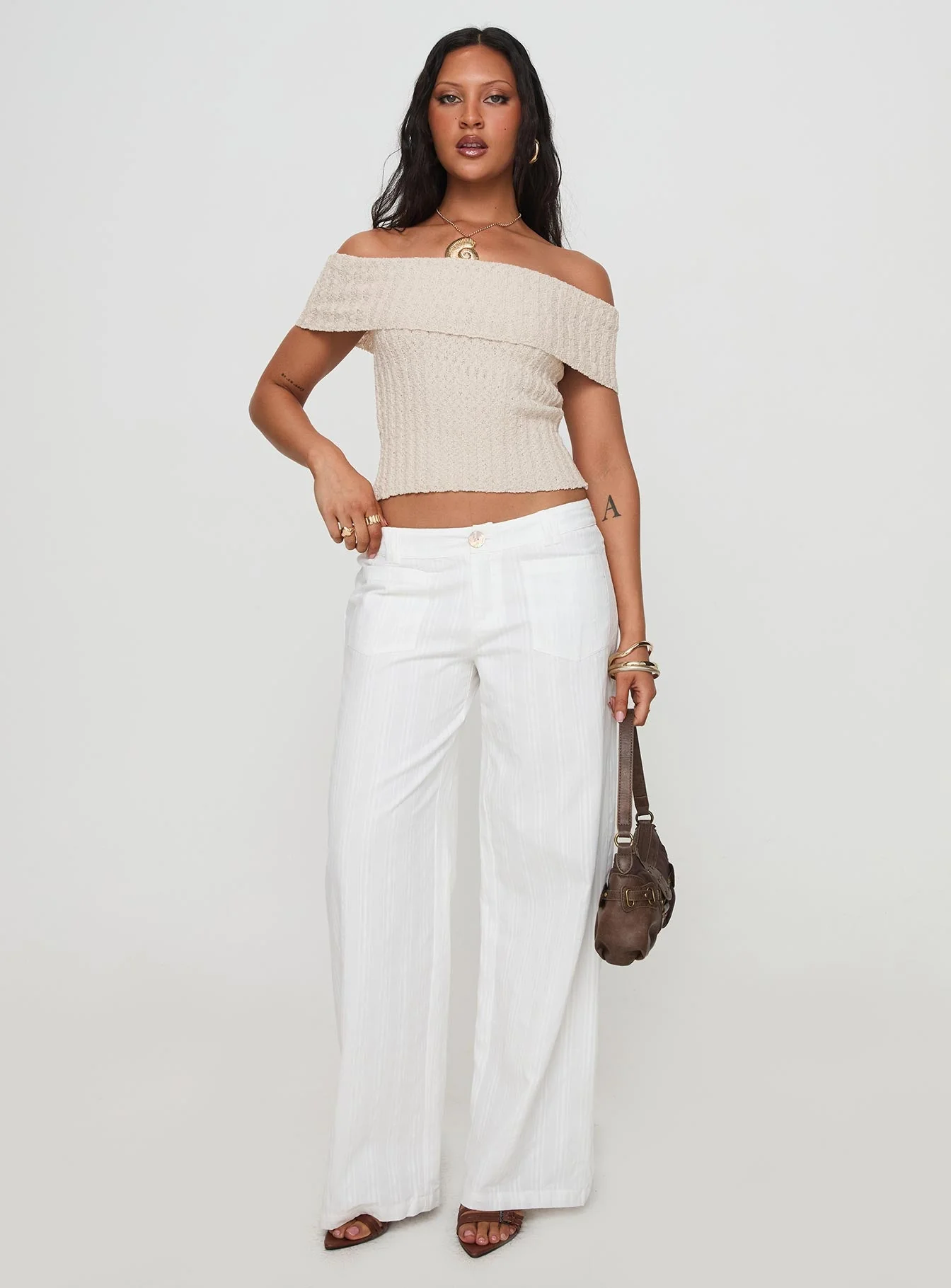 Vendi Low Rise Pant White - Image 3
