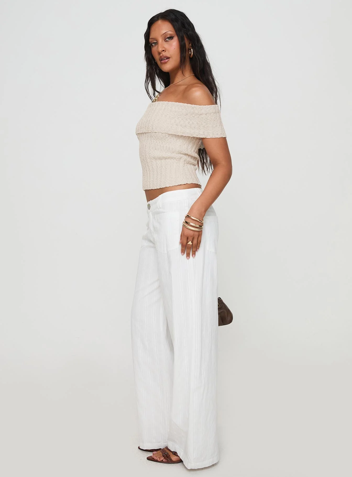 Vendi Low Rise Pant White - Image 4