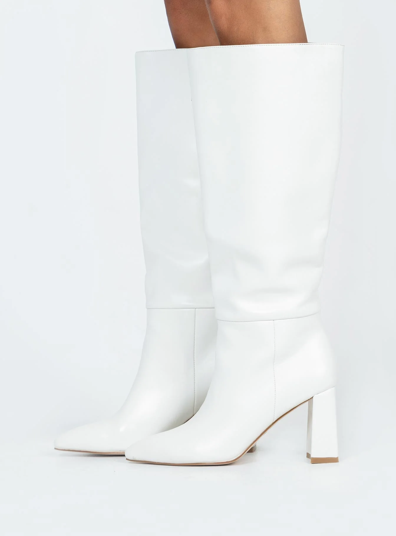 Vesper Knee High Boots White - Image 3