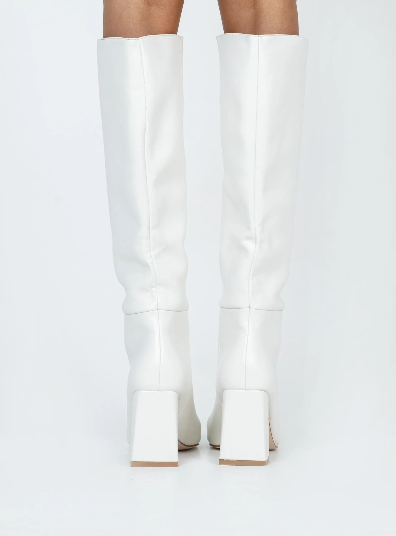 Vesper Knee High Boots White - Image 4