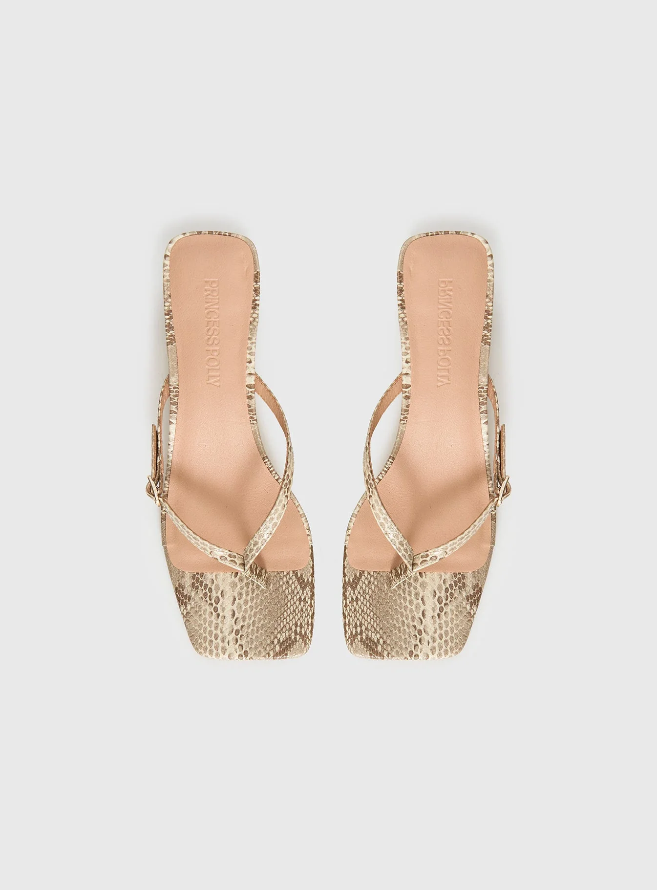 Veyla Square Toe Thong Heels Snake - Image 6