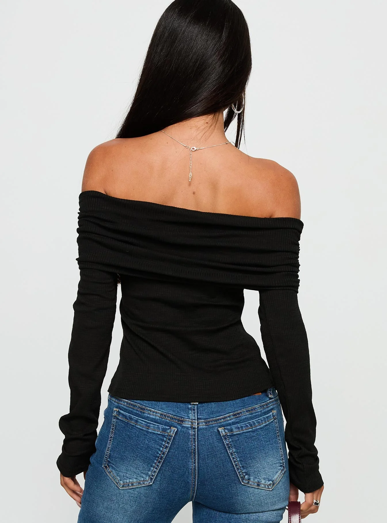 Victorea Off Shoulder Top Black - Image 4