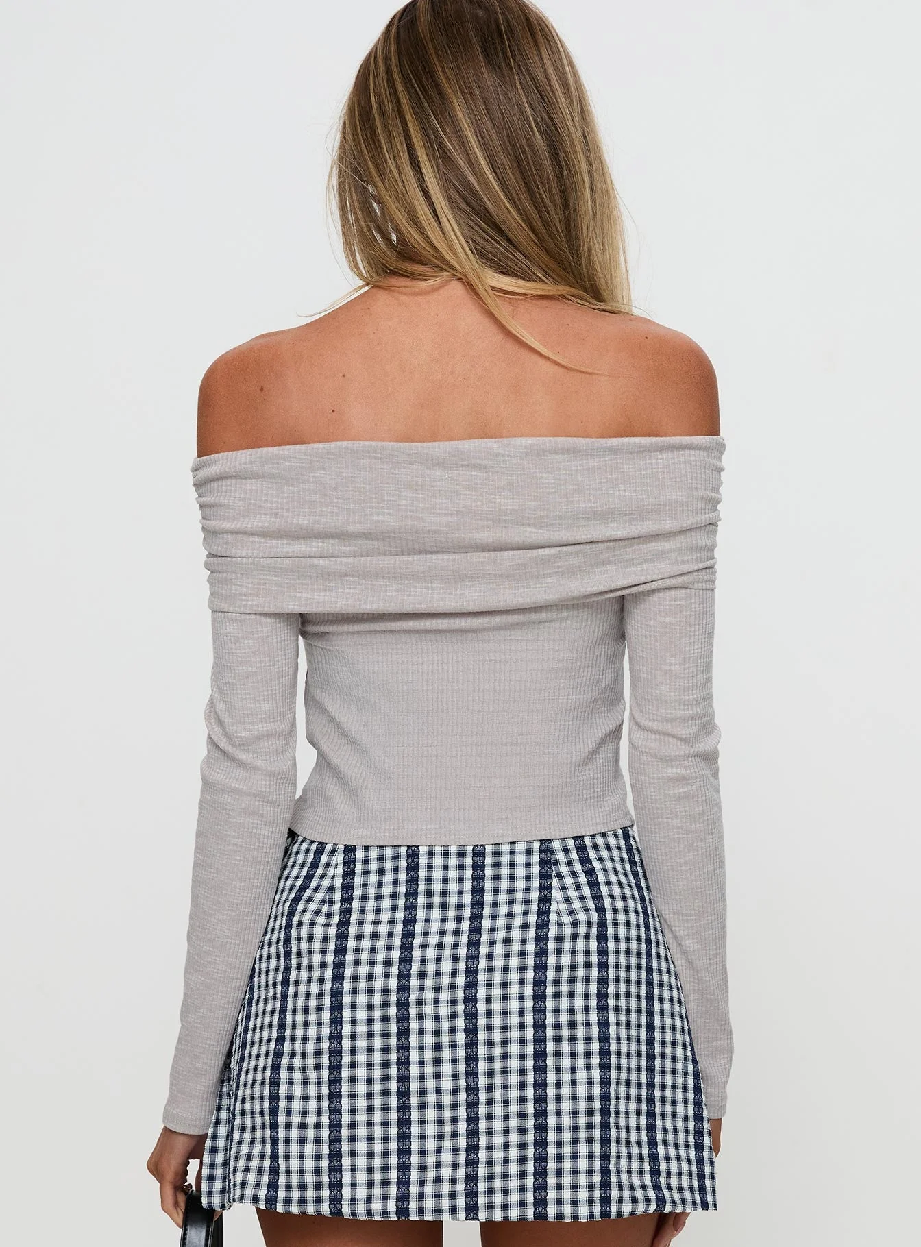 Victorea Off Shoulder Top Grey - Image 5