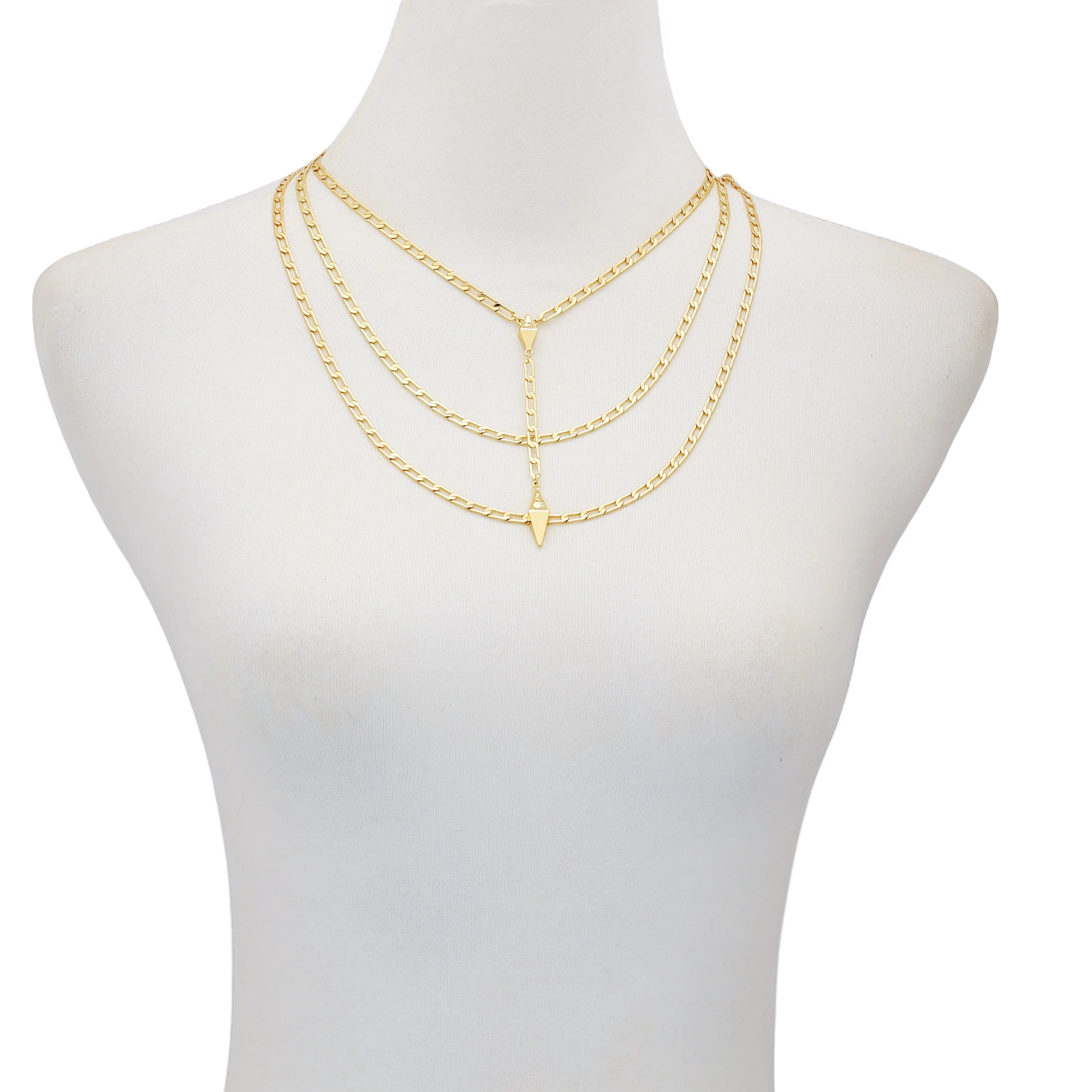 3 Piece Goldtone Chain Necklaces - Image 3