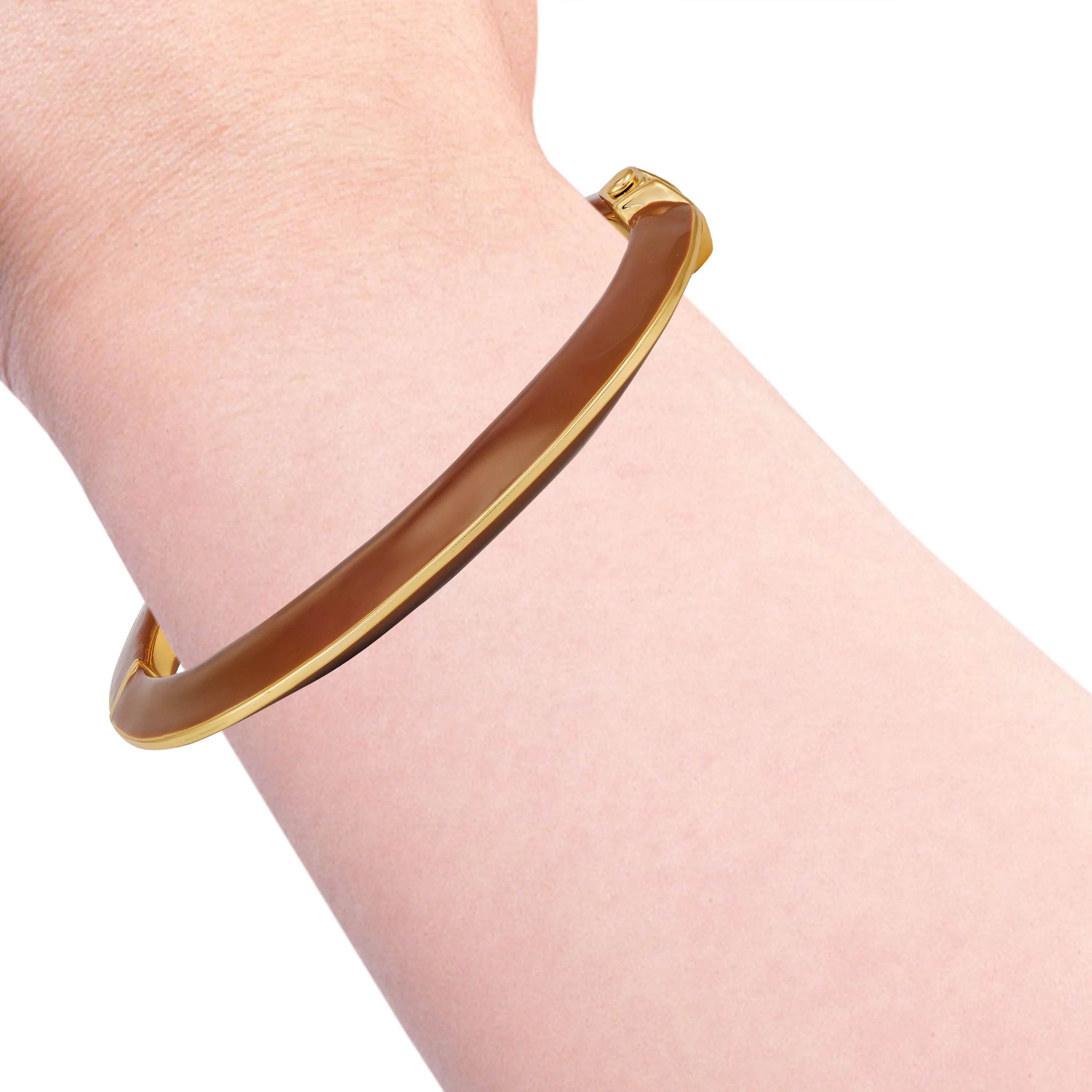 Brown Hinged Cuff Bracelet - Image 3