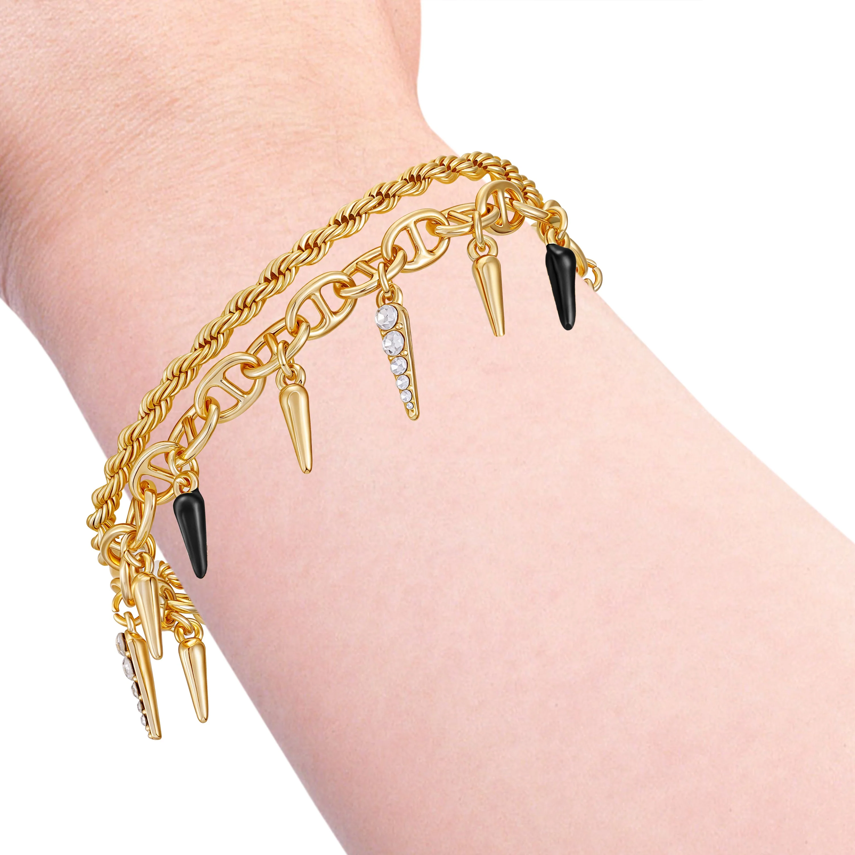 Crystal And Goldtone Multi Strand Bracelet - Image 3