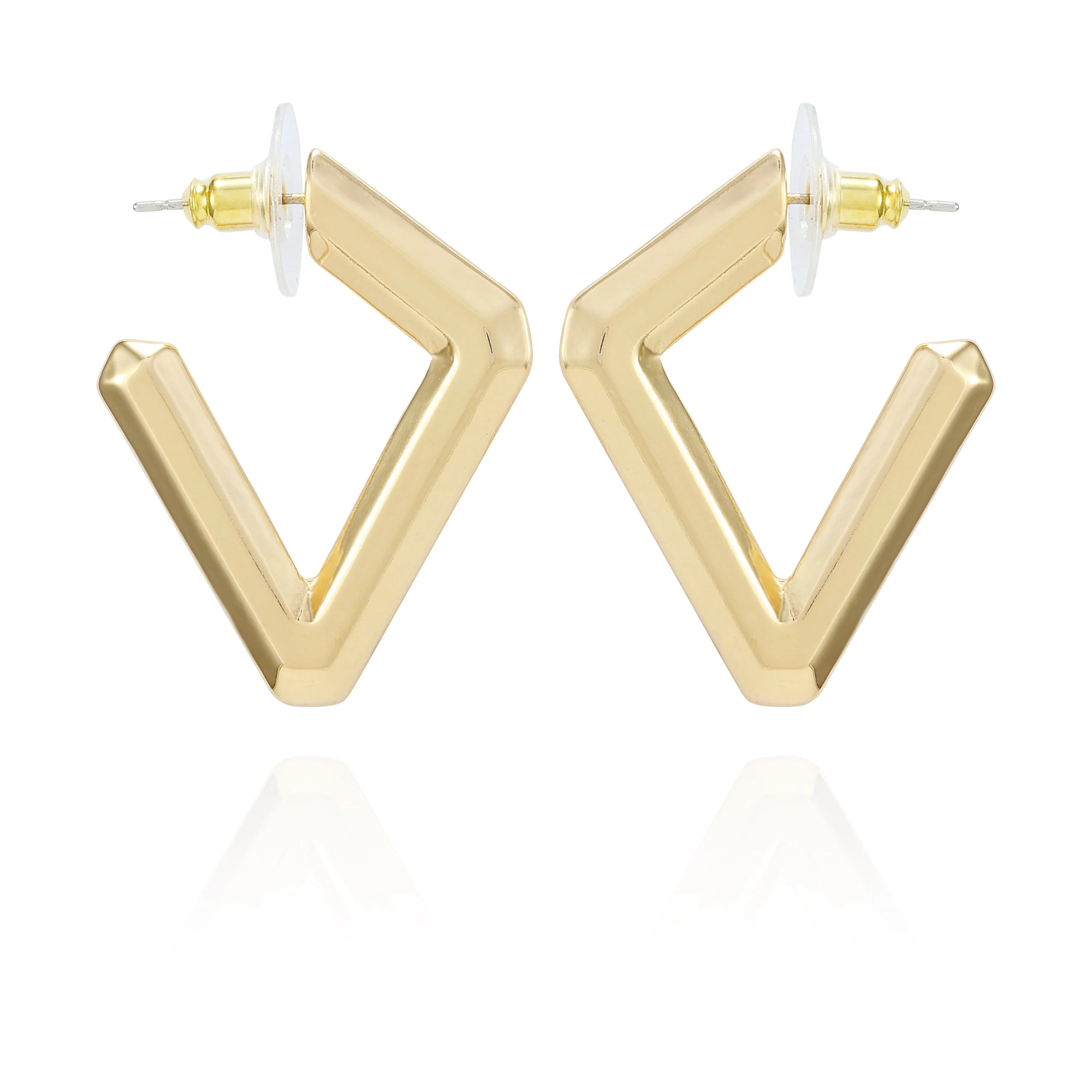 Diamond Shaped Hoop Earrings