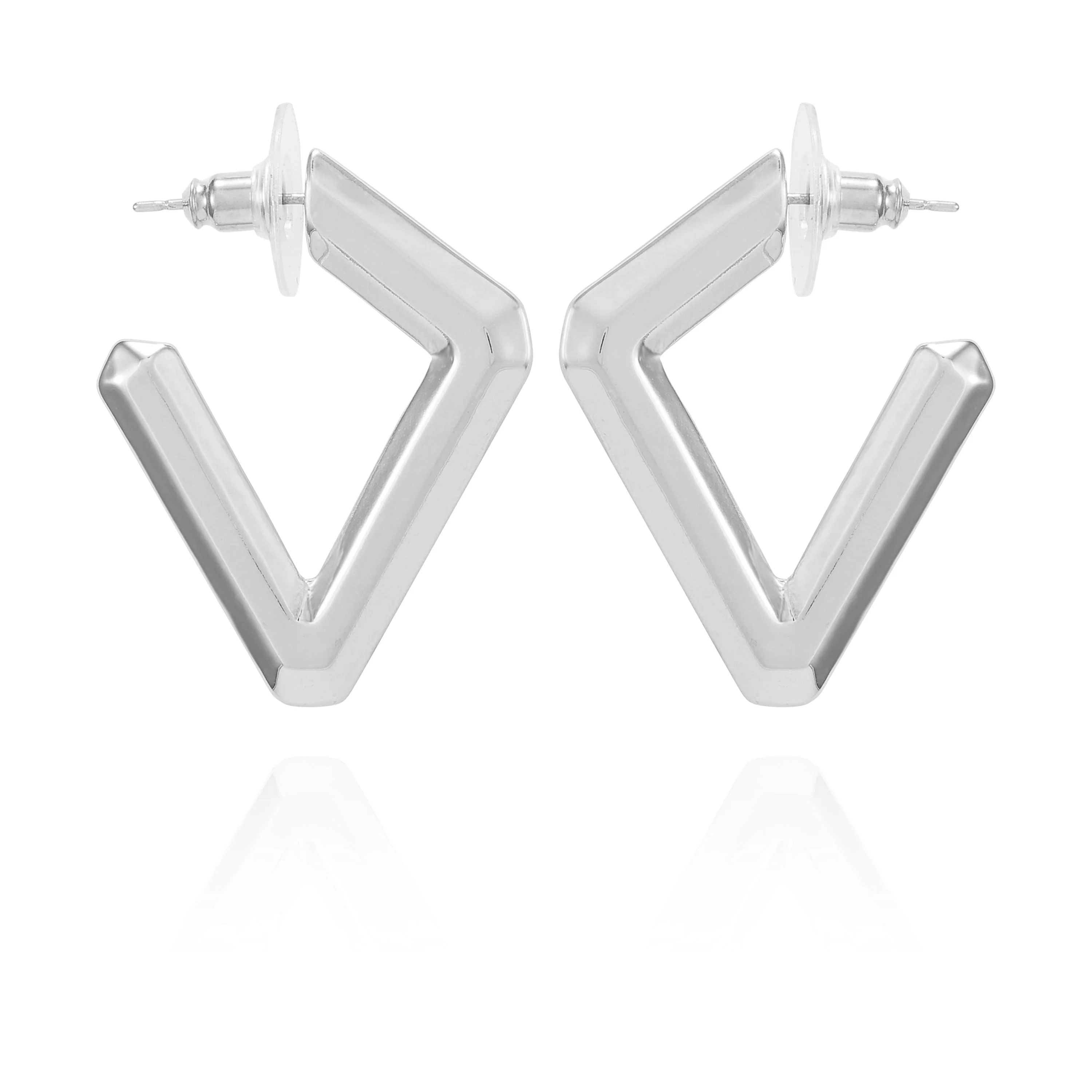 Diamond Shaped Hoop Earrings