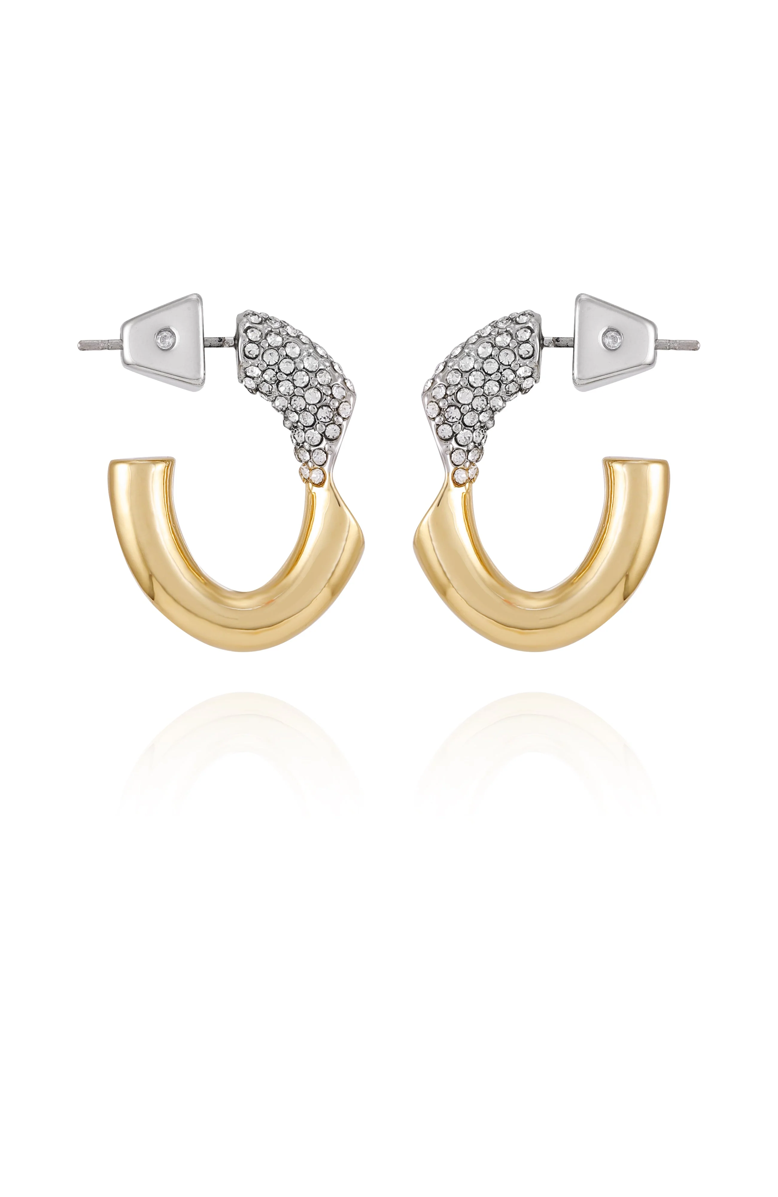 Goldtone & Crystal Hoop Earrings