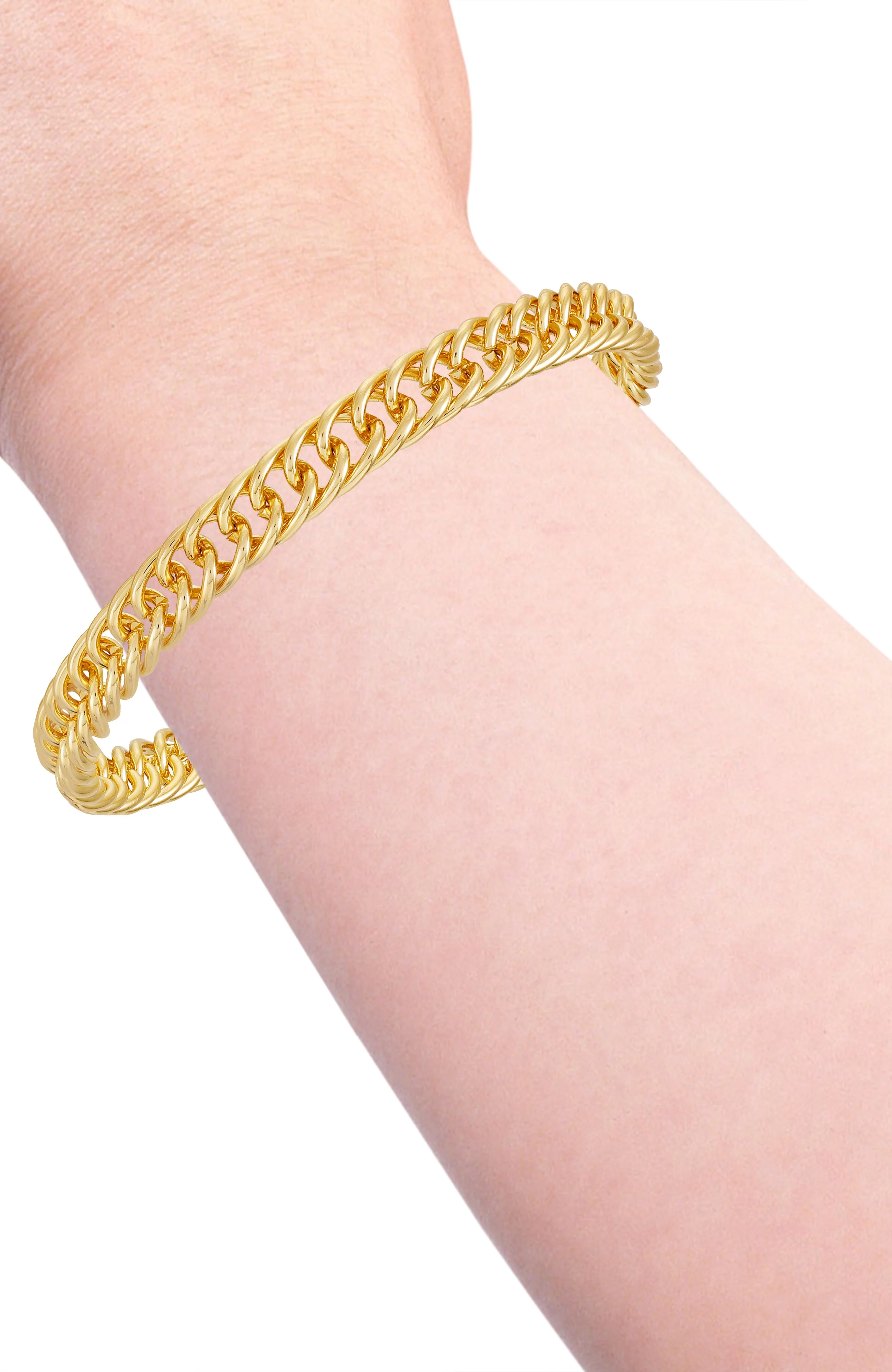 Goldtone & Crystal Toggle Chain Bracelet - Image 3