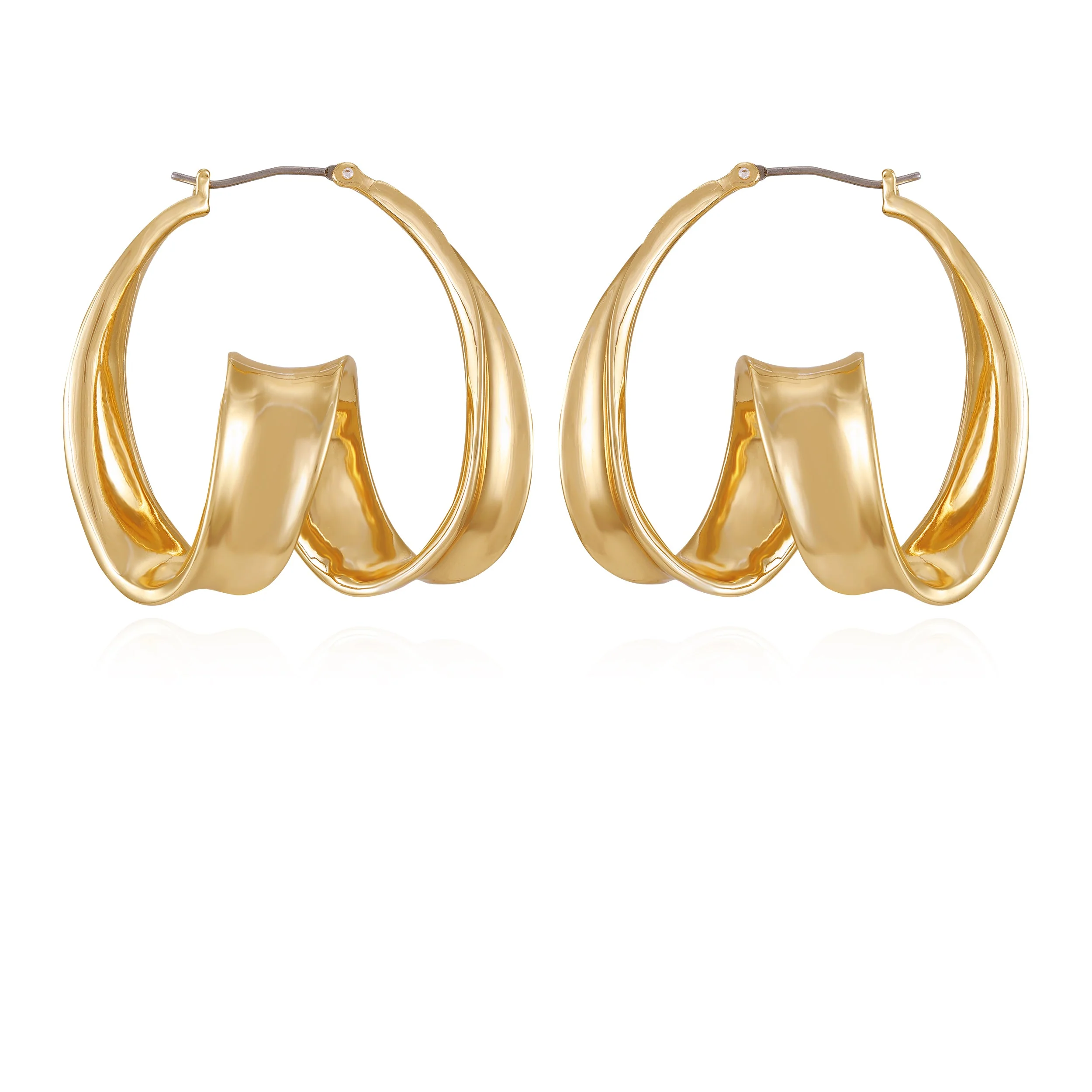Goldtone Spiral Hoop Earrings