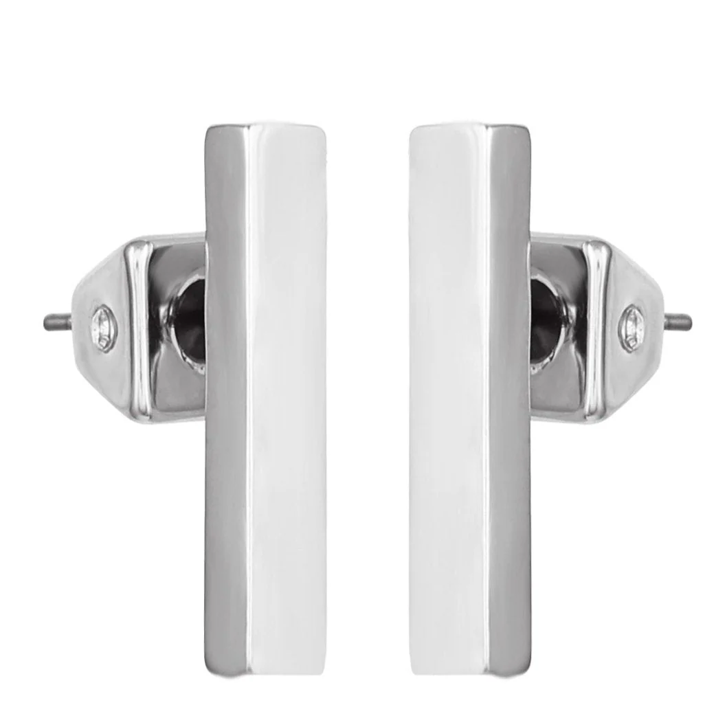 Rectangle Bar Stud Earrings - Image 2