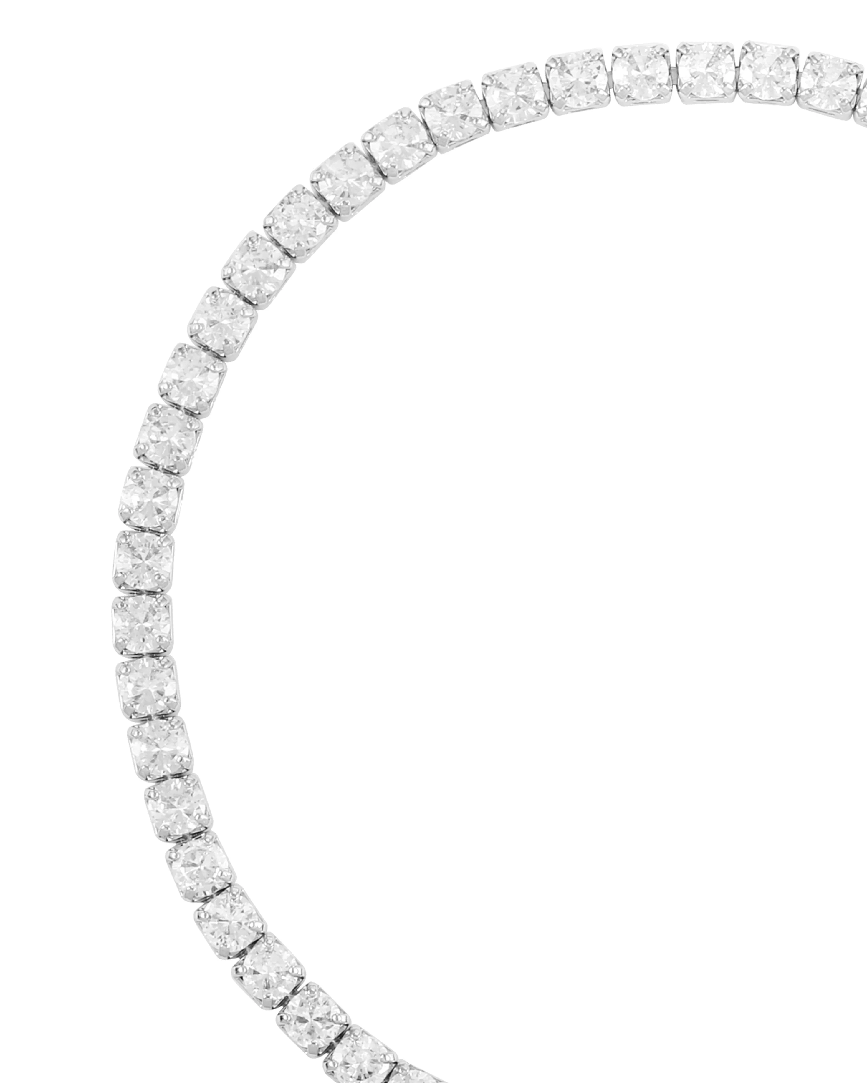 Silver Color Cubic Zirconia Chain Tennis Bracelet - Image 2