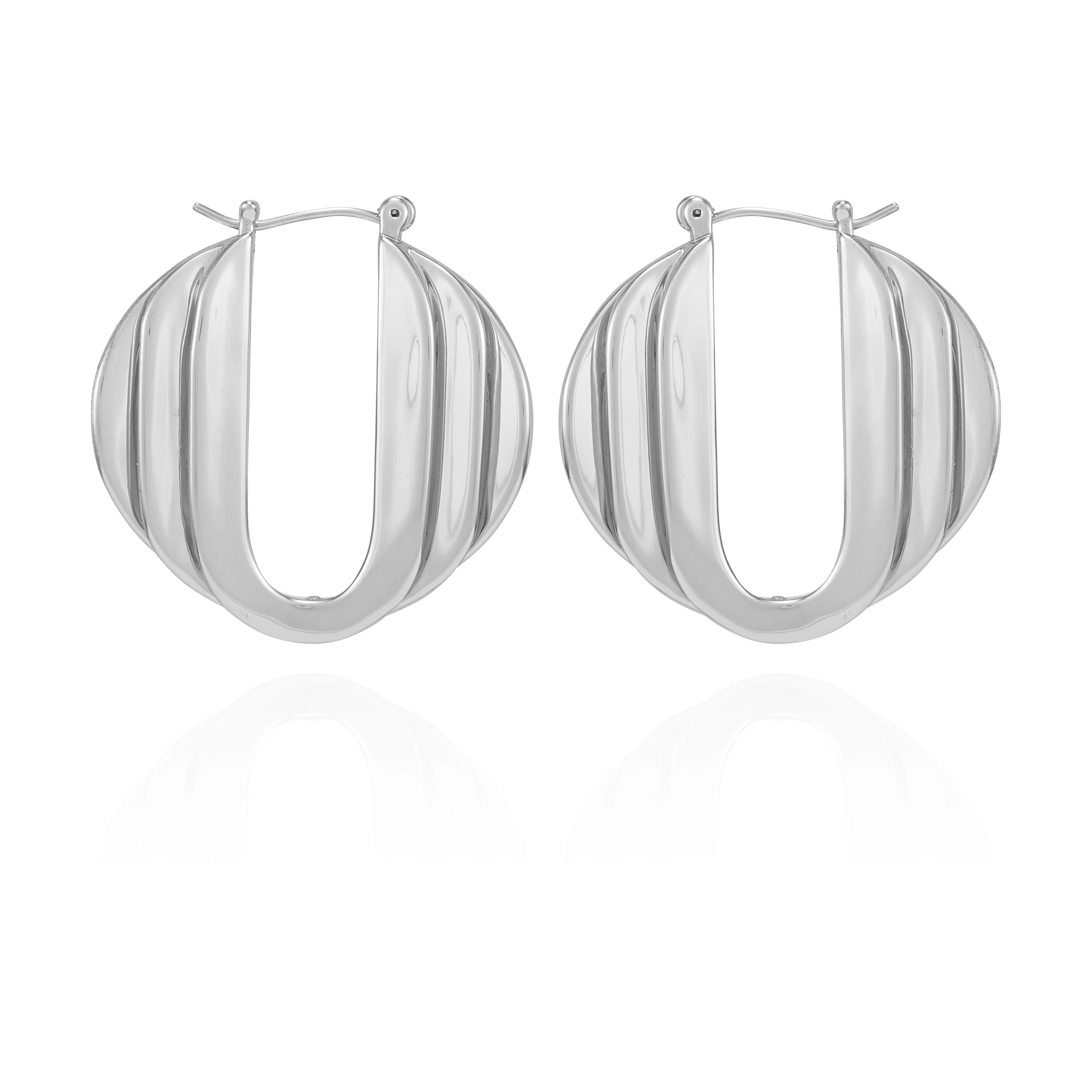 Stacked Link Hoop Earrings