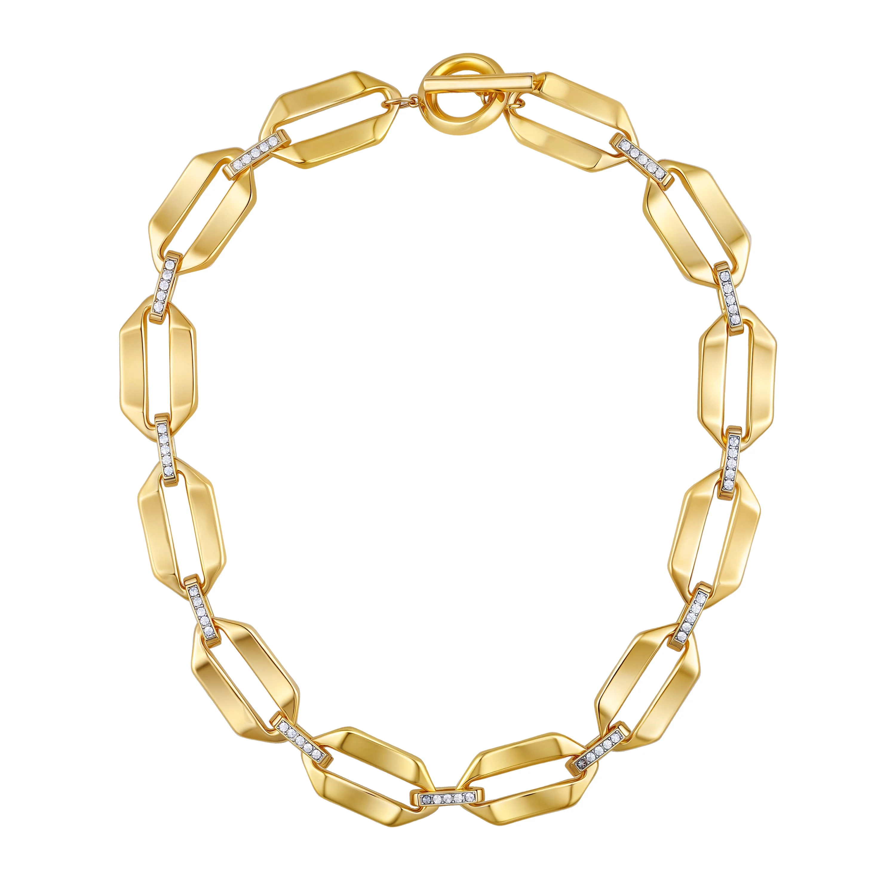 Statement Goldtone Link Necklace - Image 2