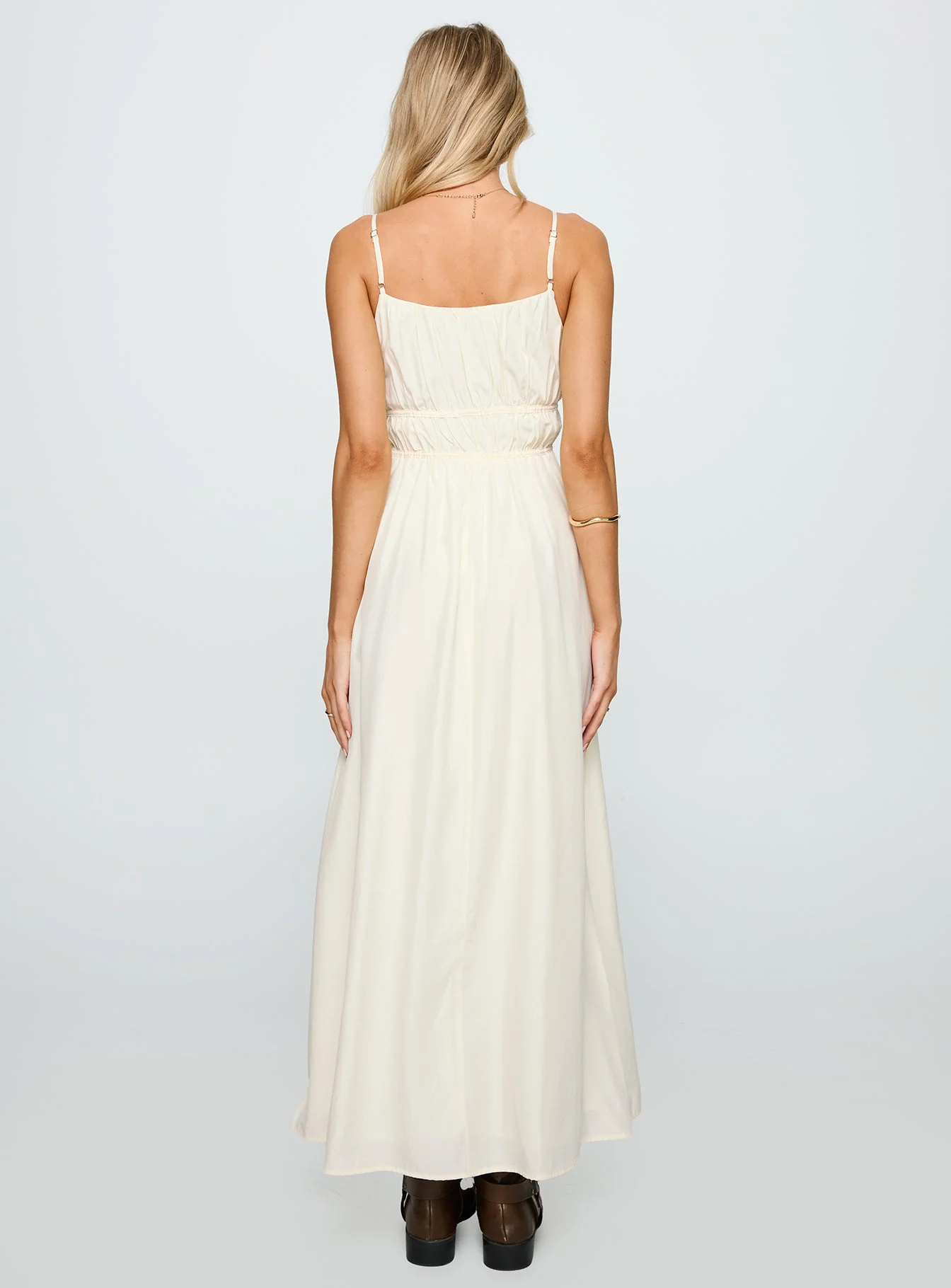 Violeta Tiered Maxi Dress Cream - Image 5