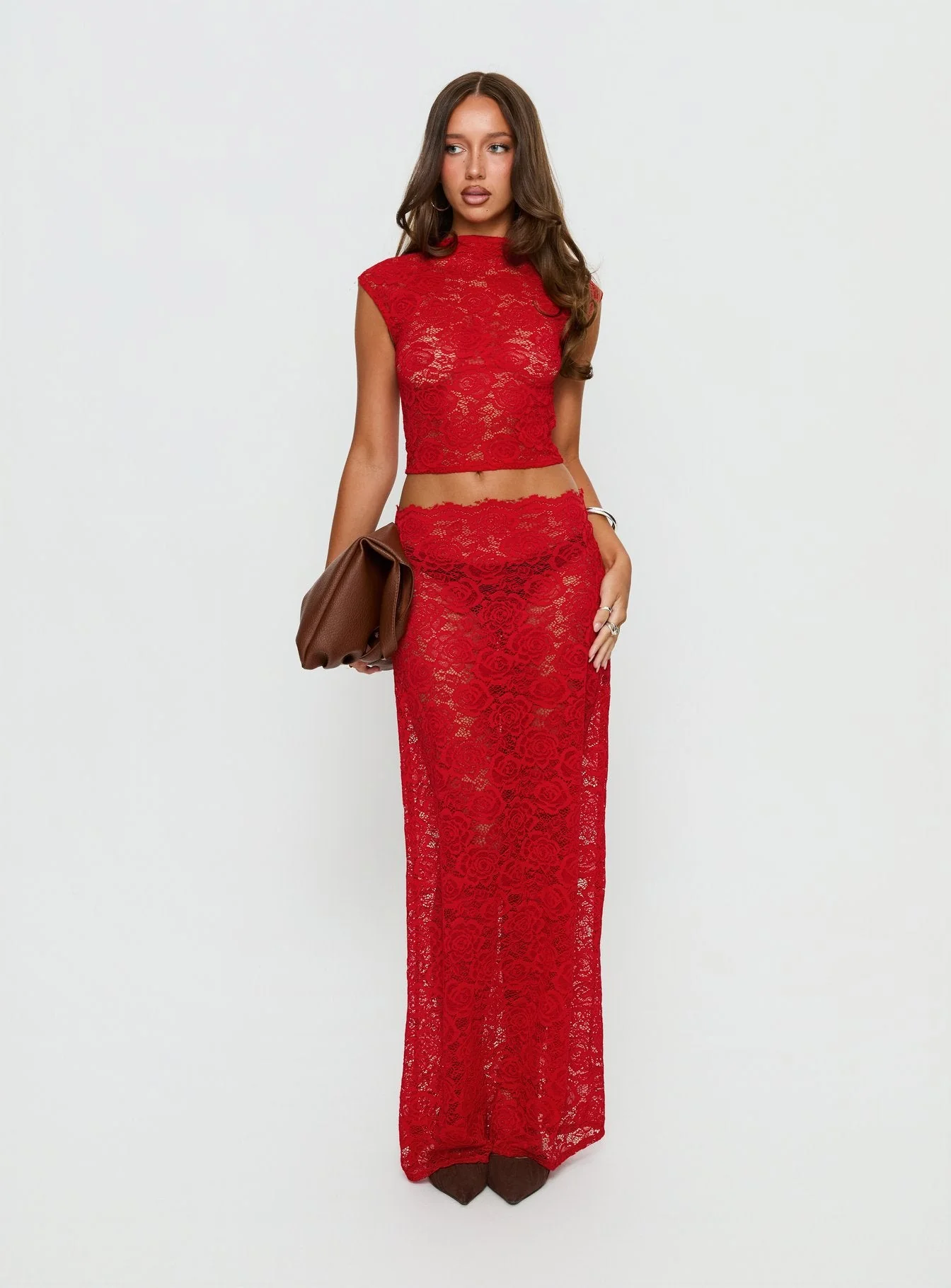 Vionna Lace Top Red - Image 3