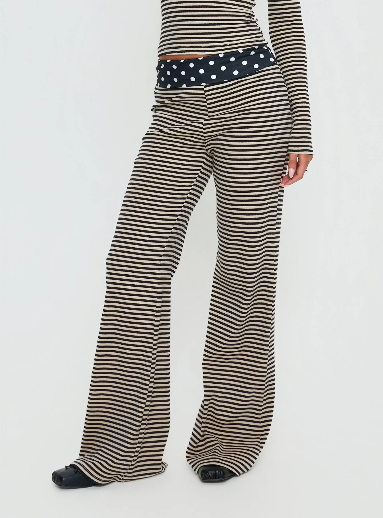 Virenna Fold Over Pants Black Multi - Image 2