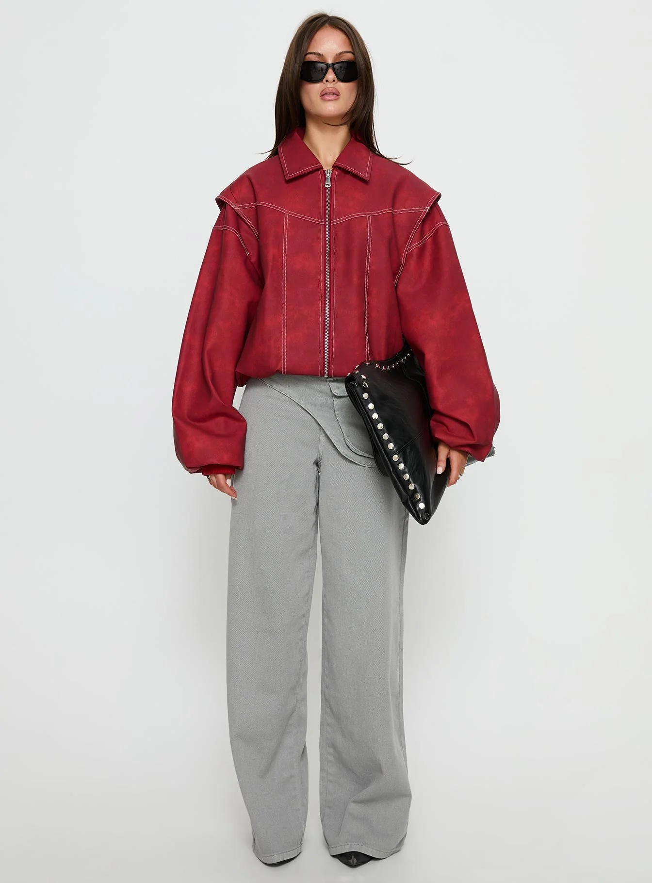 Vista Bomber Jacket Crimson - Image 7
