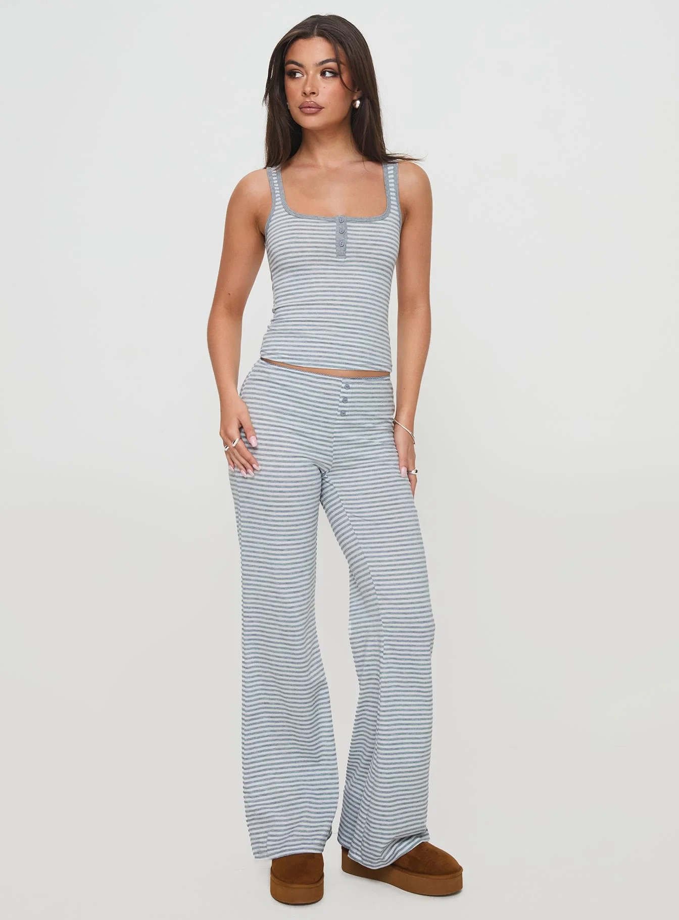 Waffles Stripe Sleep Set Multi - Image 3
