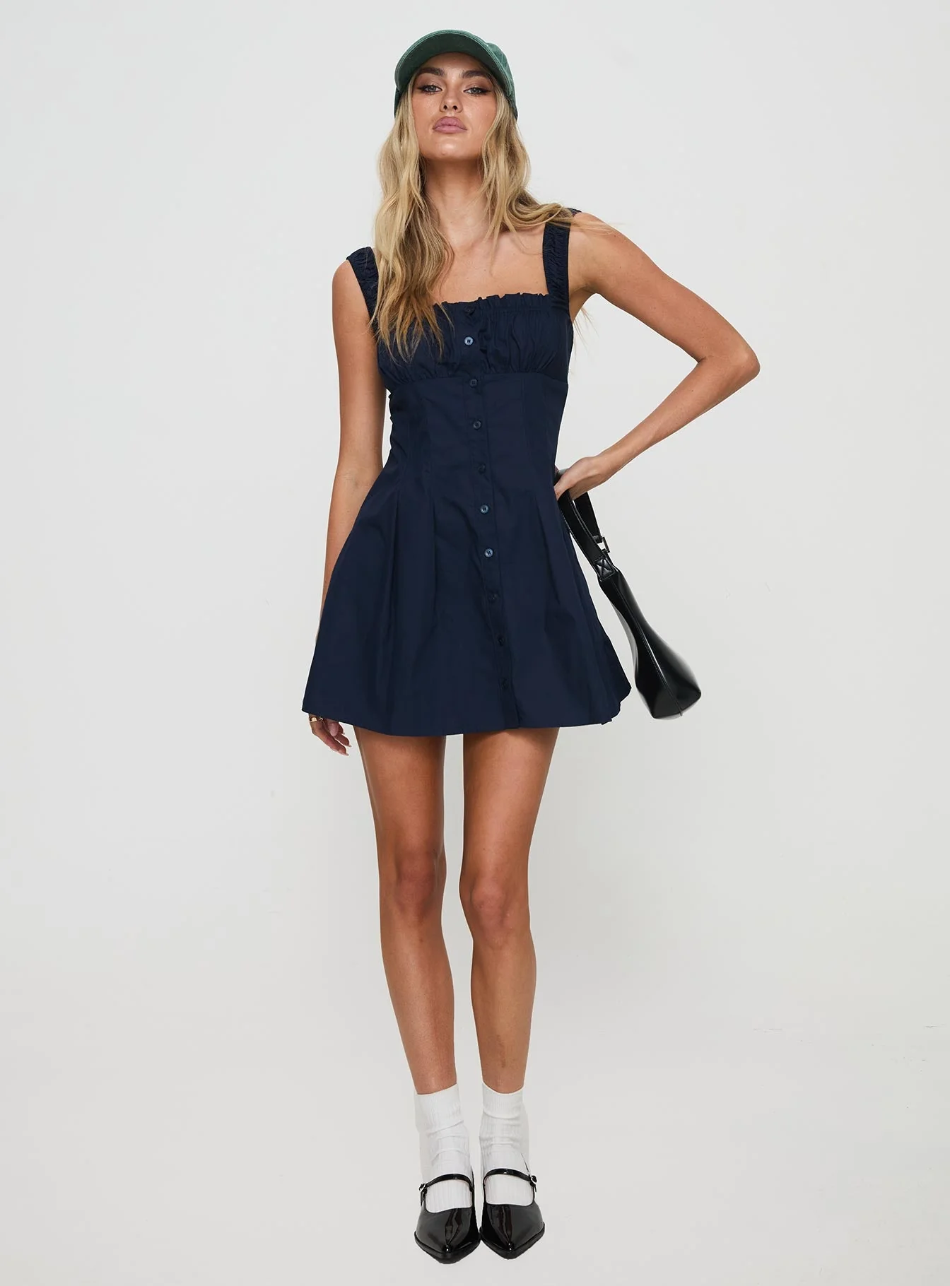 Wait For You Mini Dress Navy - Image 3