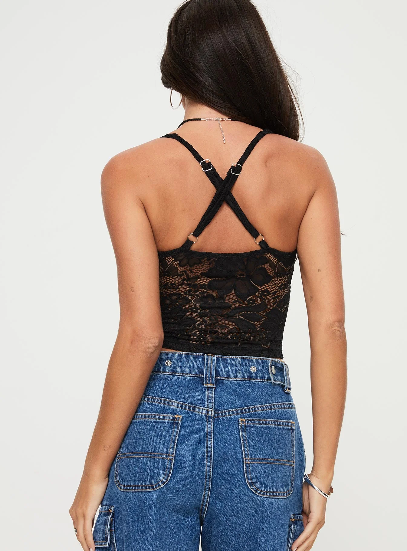 Wandella Lace Tank Black - Image 5