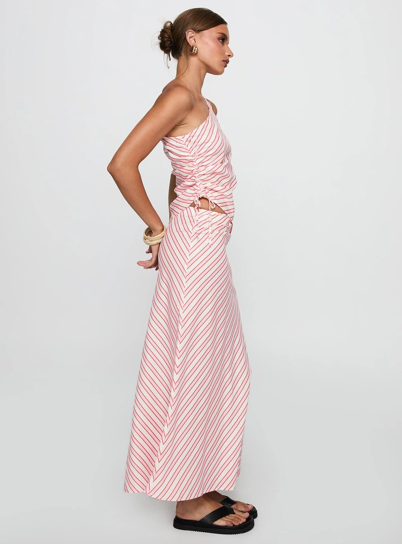 Wanna Dance Asymmetrical Set Pink Stripe - Image 3