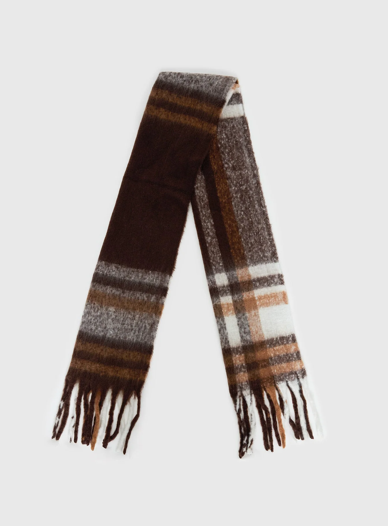 Warm Welcome Scarf Brown Plaid - Image 2