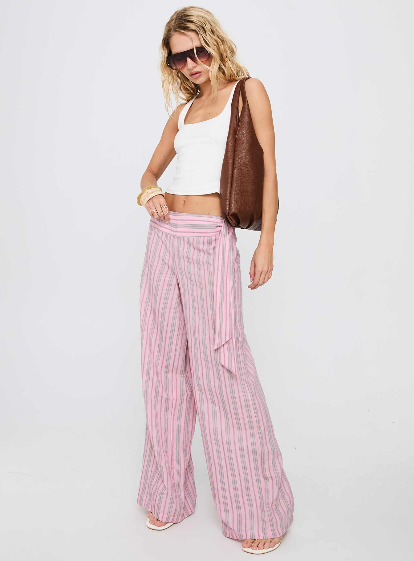 Wave Dancer Tie Pant Pink Stripe - Image 3