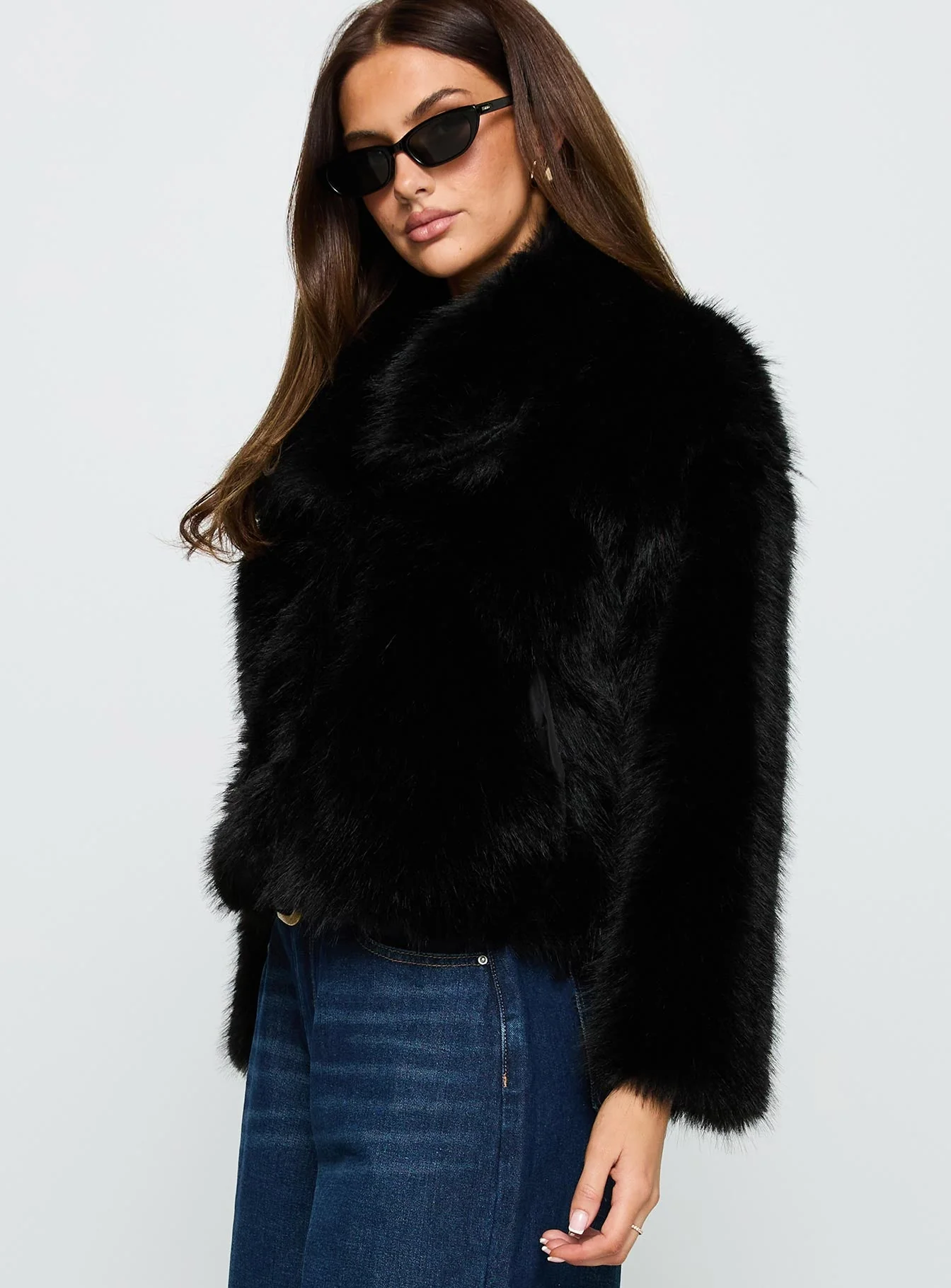 Wayland Faux Fur Jacket Black - Image 4
