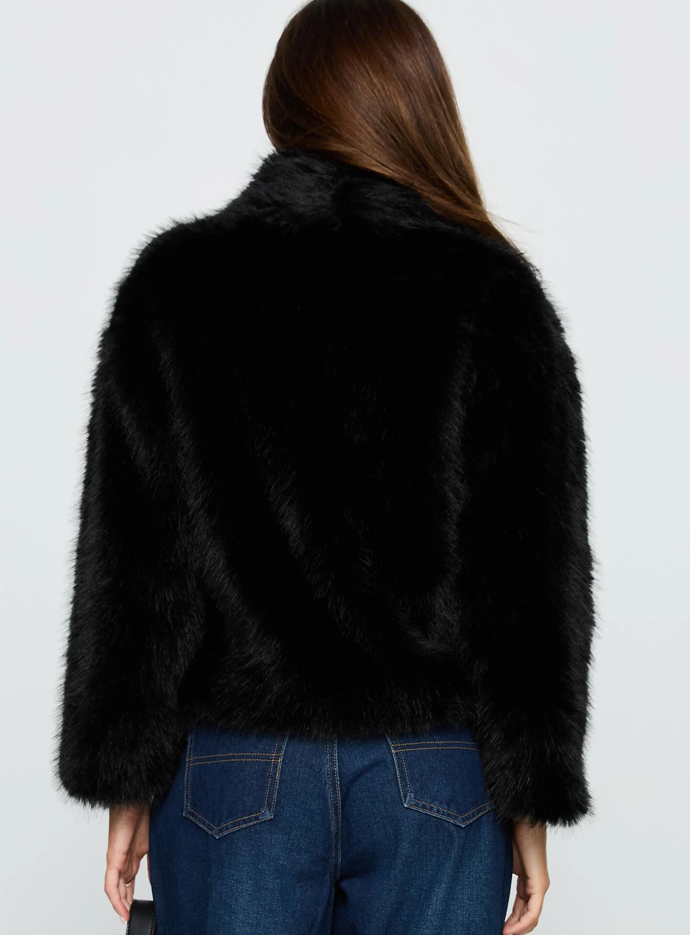Wayland Faux Fur Jacket Black - Image 5