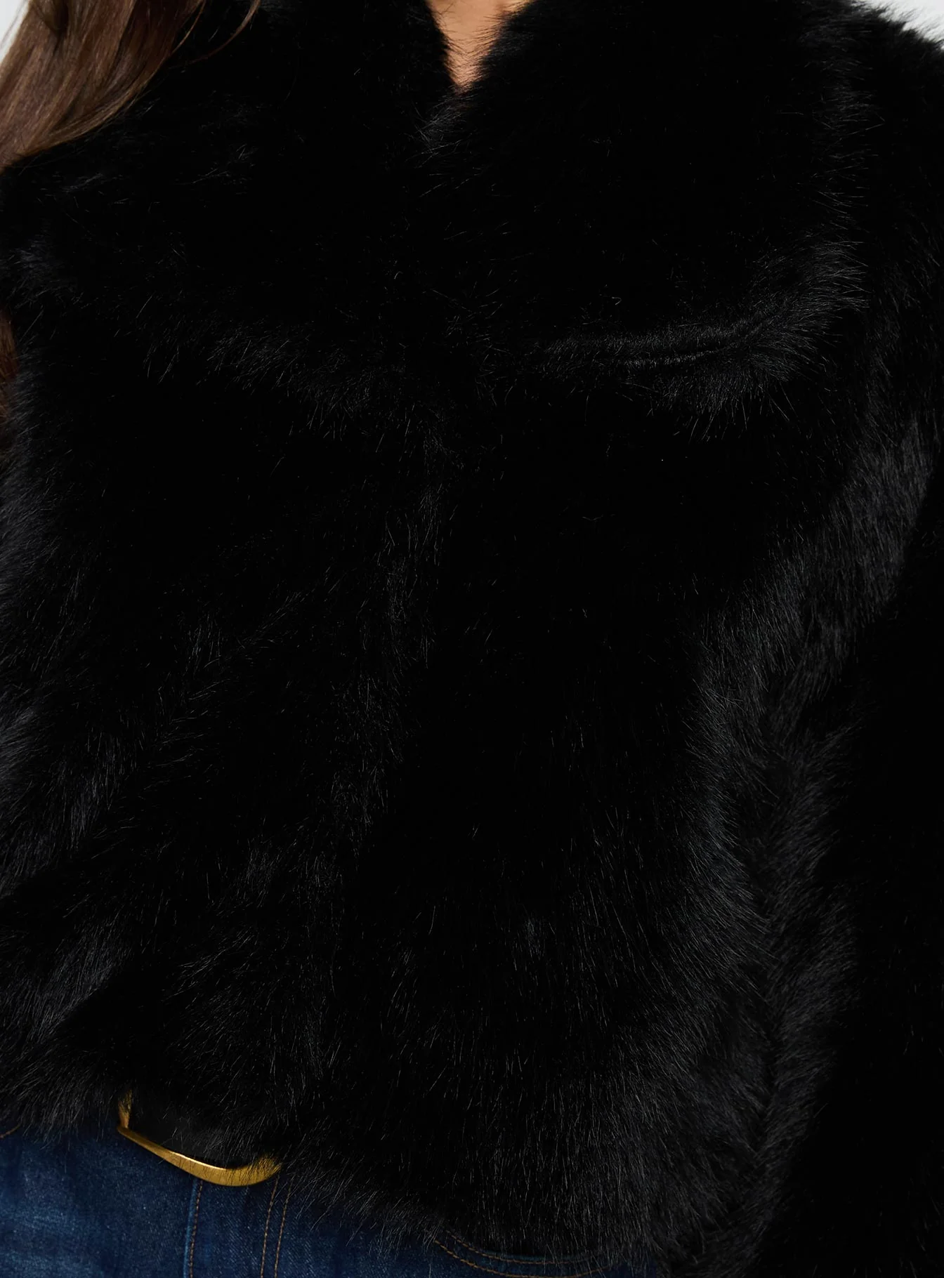 Wayland Faux Fur Jacket Black - Image 6