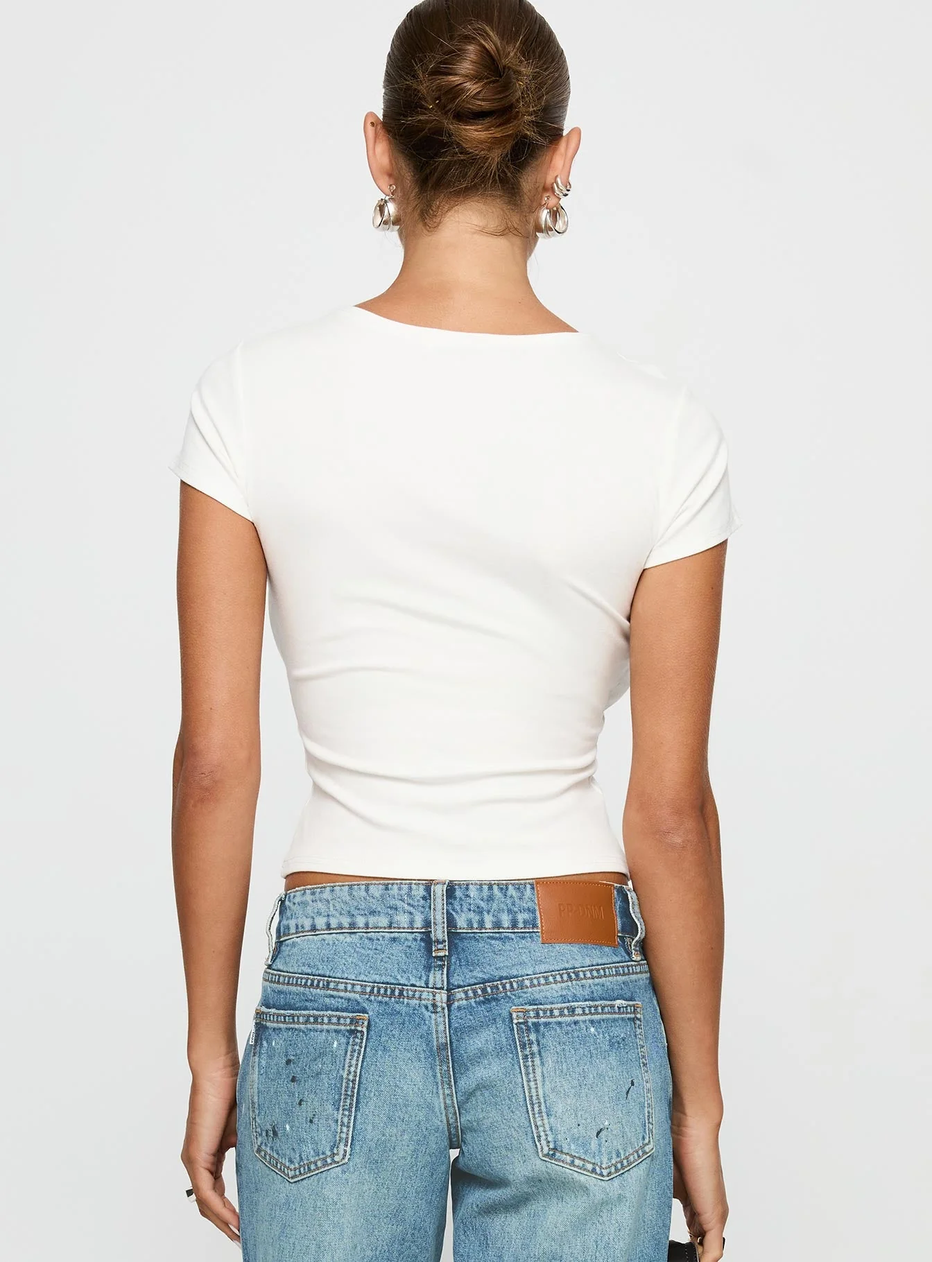 We Could Go Lace Detail Top White - Image 5