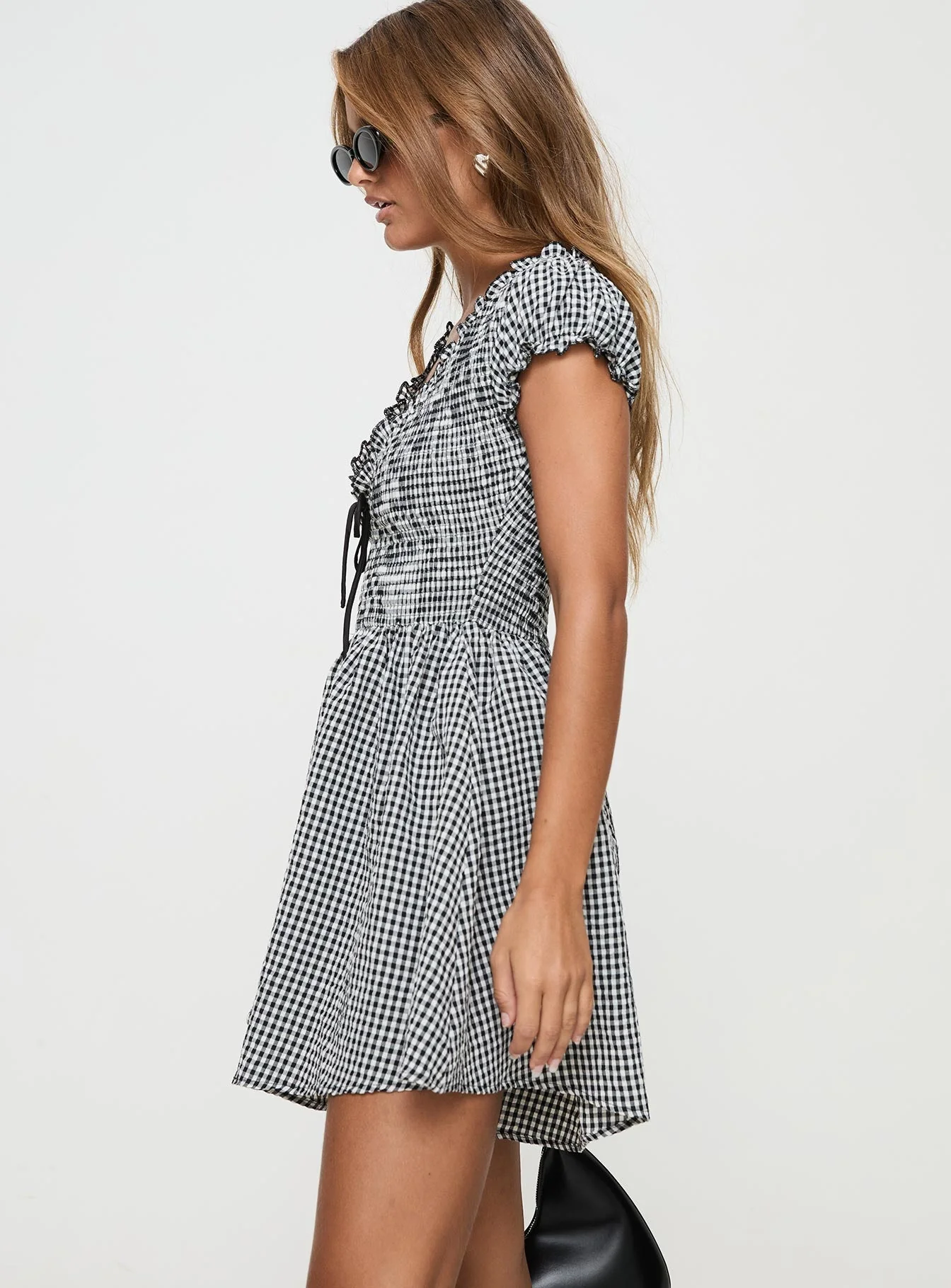 Wescott Gingham Playsuit Black / White - Image 4