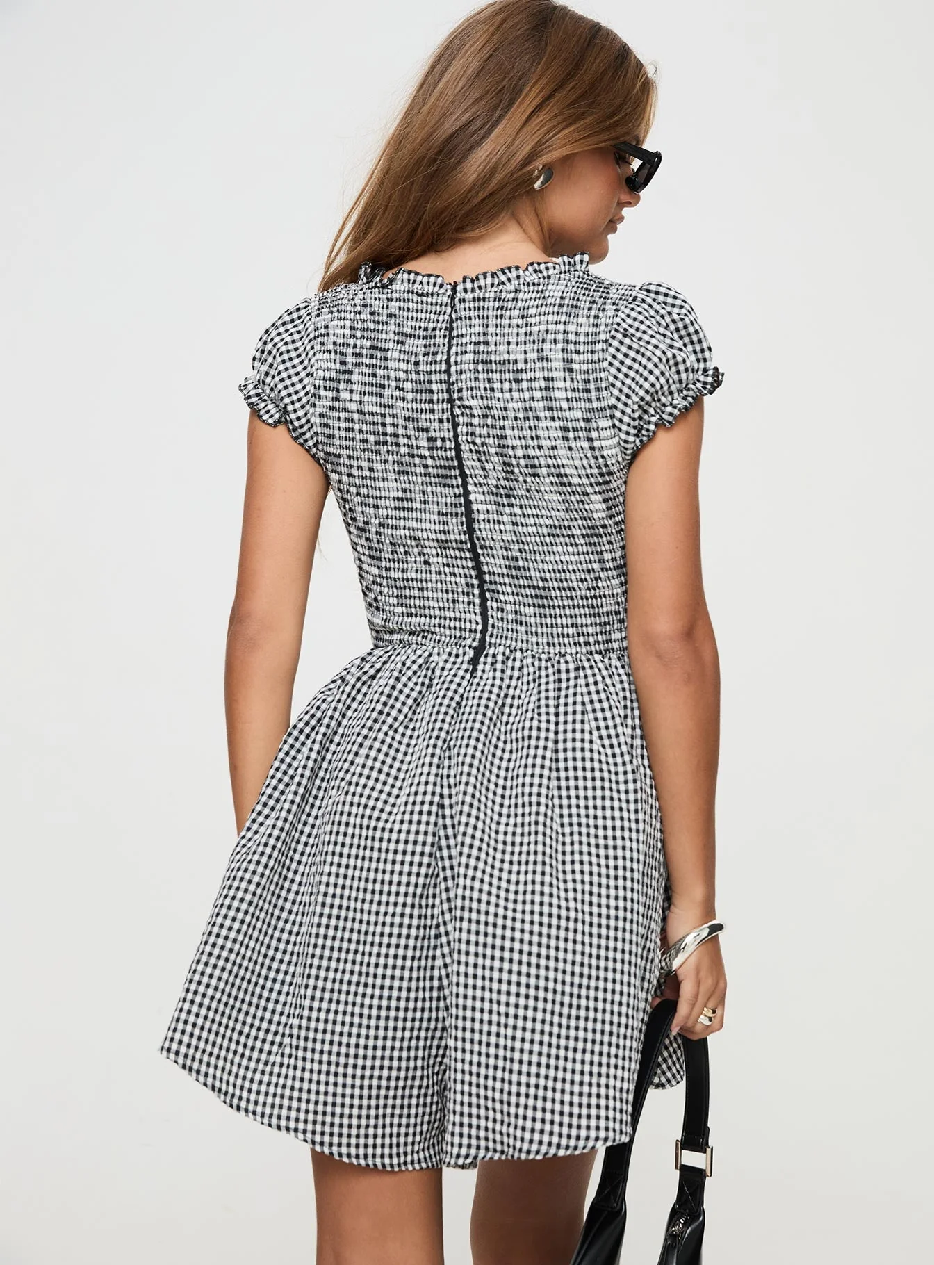 Wescott Gingham Playsuit Black / White - Image 5