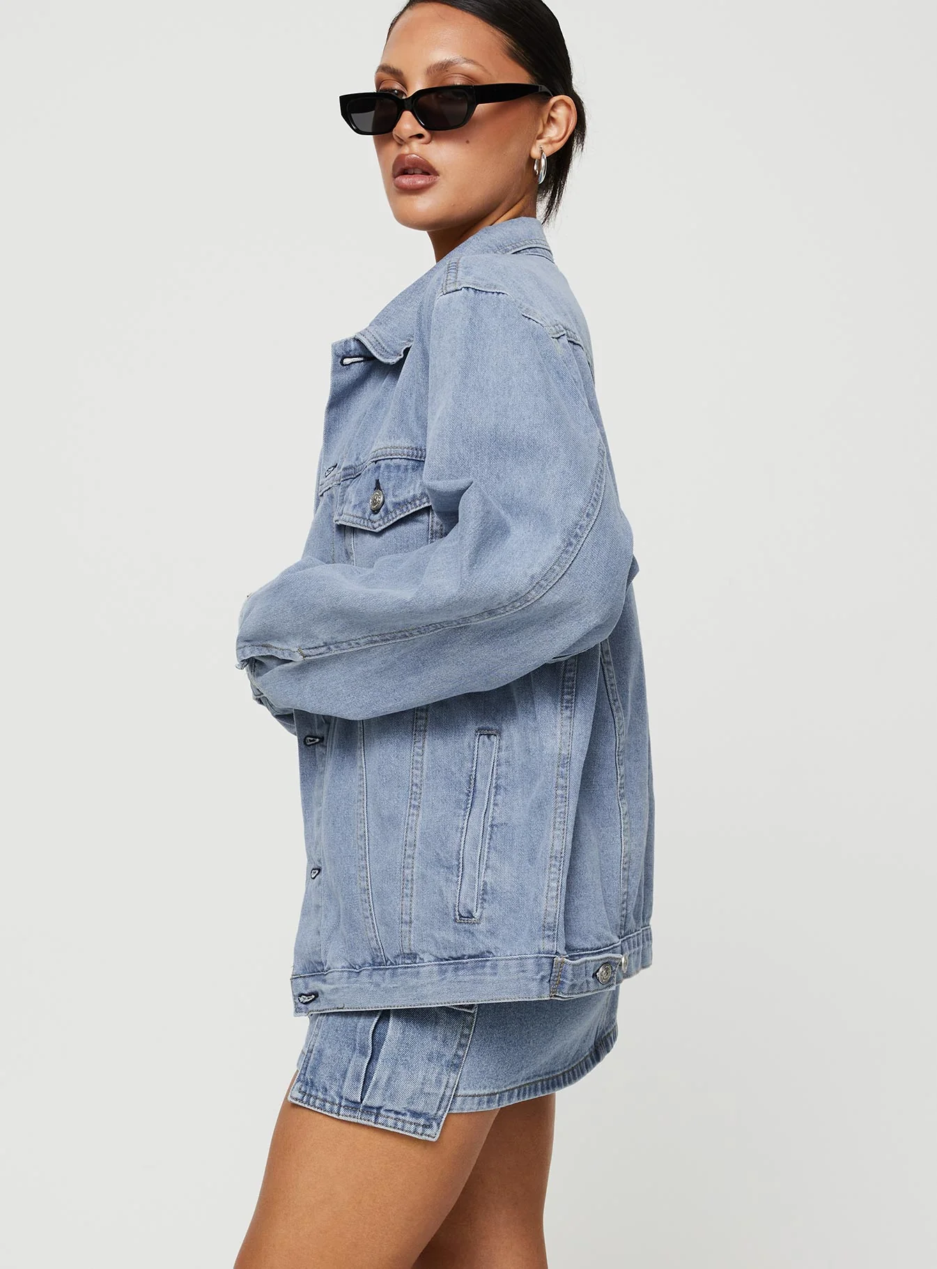 Western Denim Jacket Pale Blue - Image 5