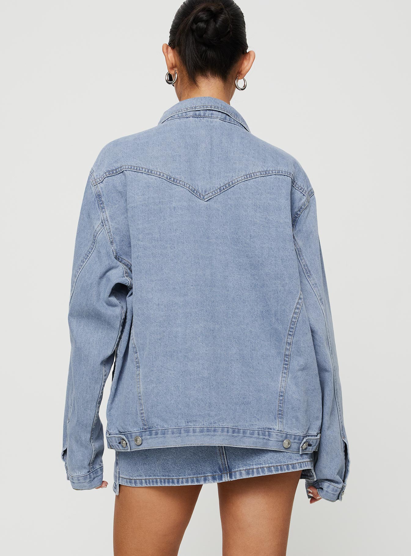 Western Denim Jacket Pale Blue - Image 6