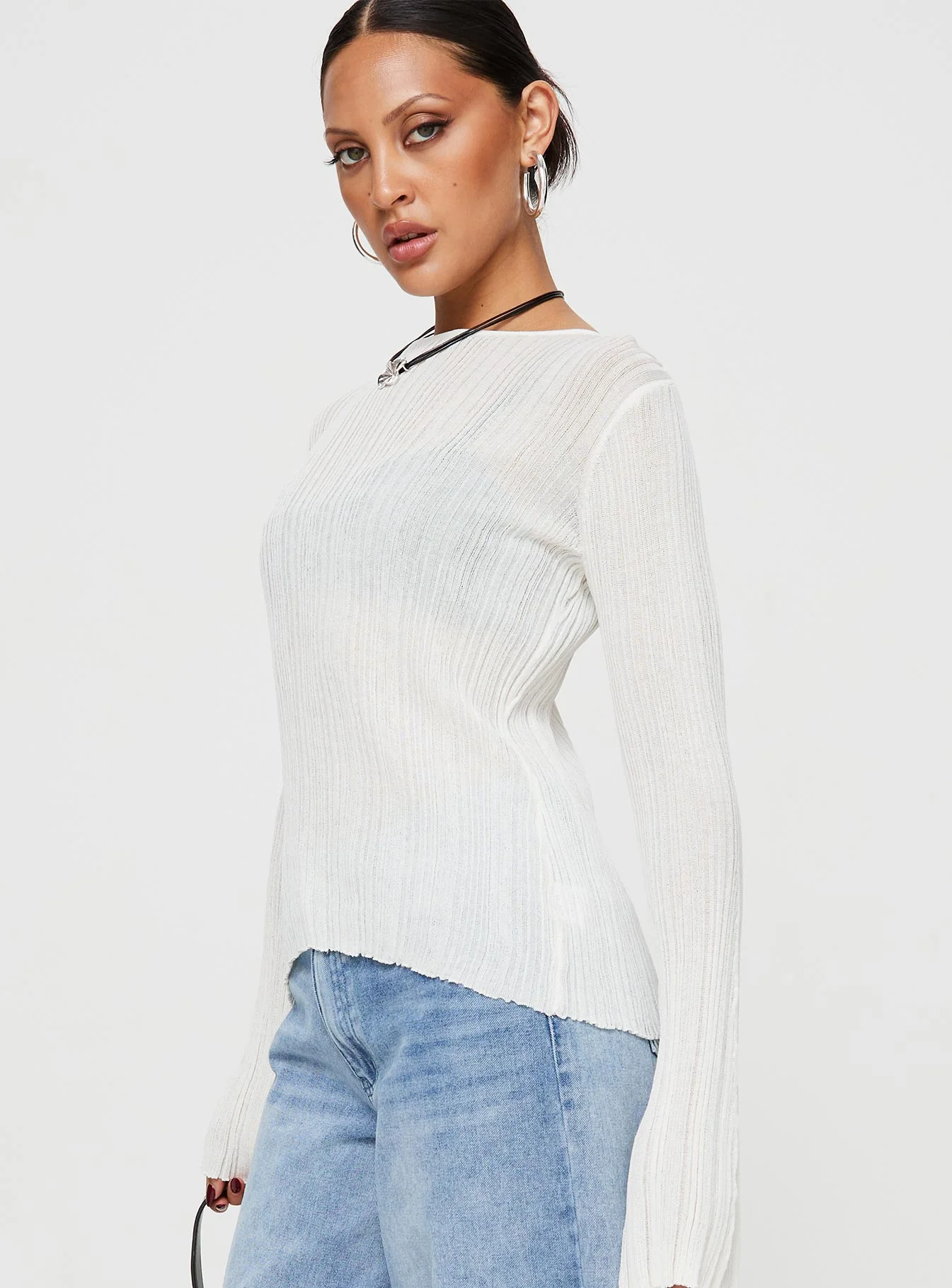 Wexley Long Sleeve Top White - Image 4