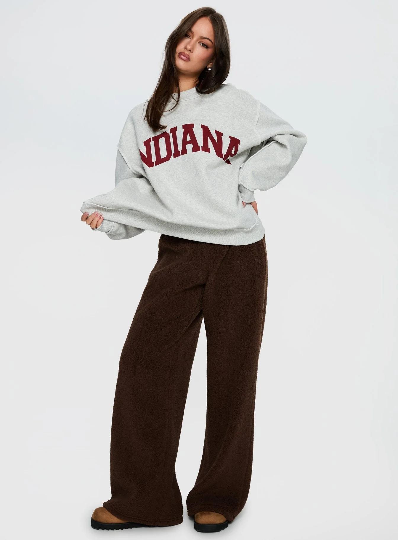 When In Indiana Mock Neck Jumper Grey - Image 3
