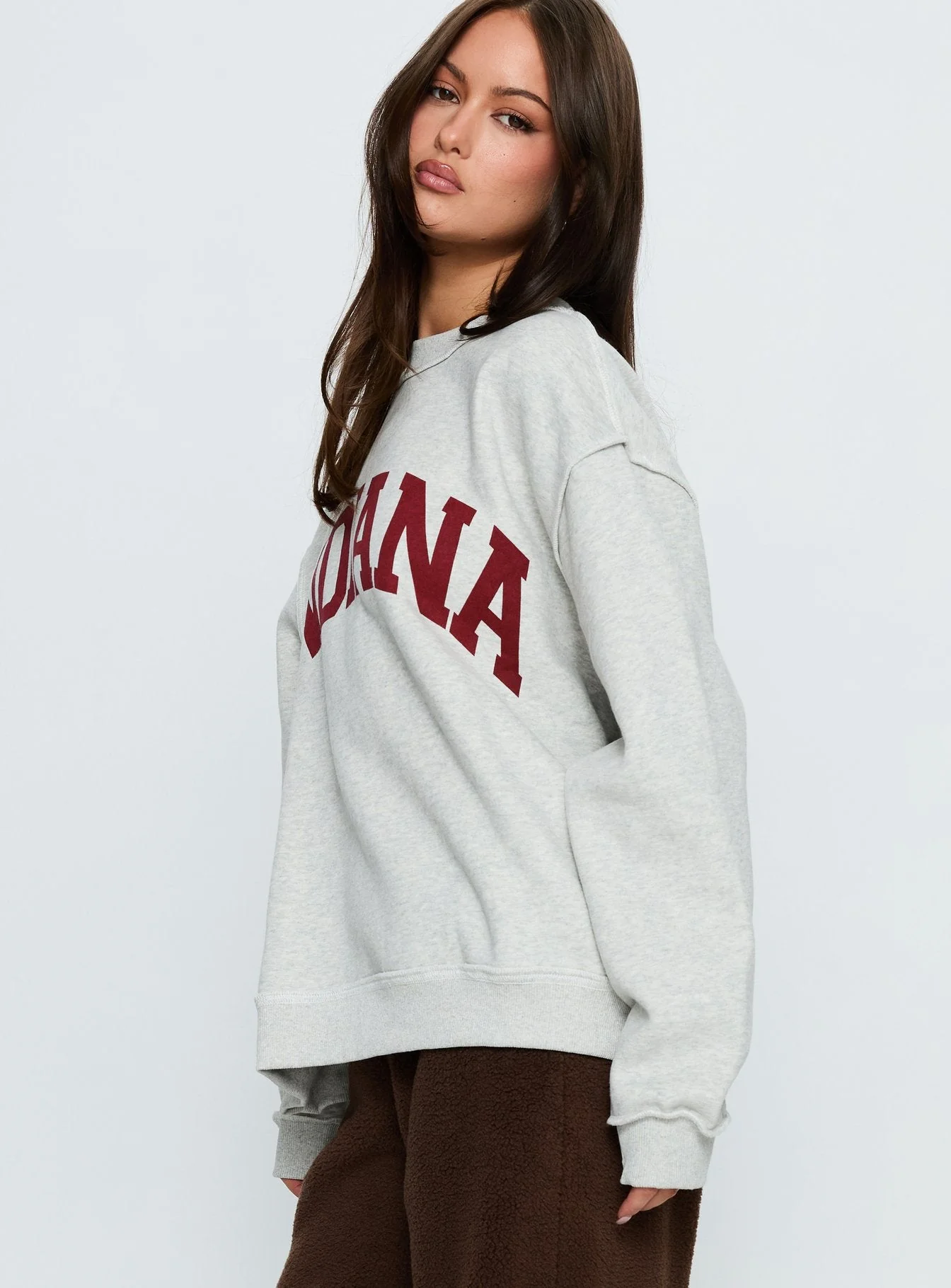 When In Indiana Mock Neck Jumper Grey - Image 4