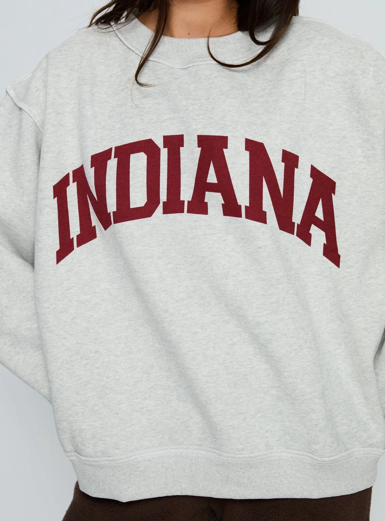When In Indiana Mock Neck Jumper Grey - Image 6