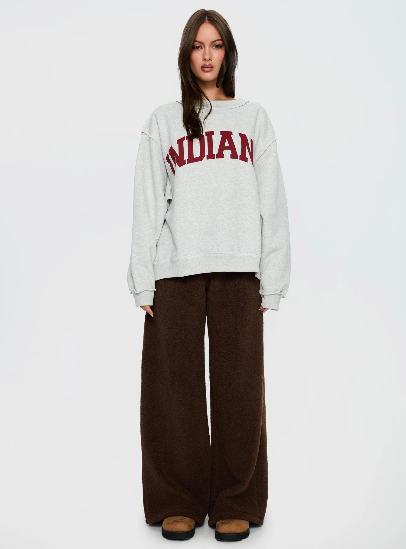 When In Indiana Mock Neck Jumper Grey - Image 7