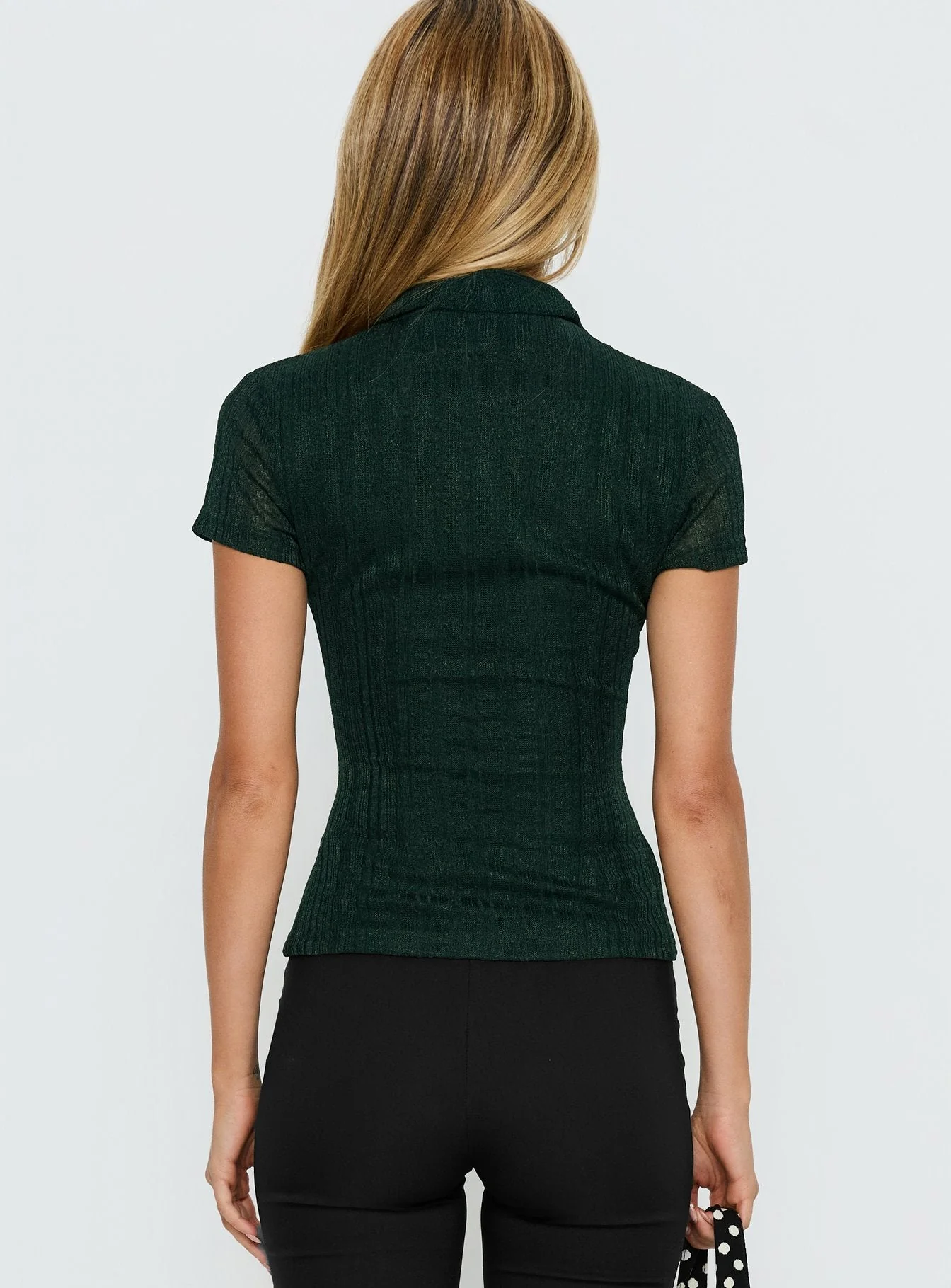 When You Sleep Short Sleeve Top Dark Green - Image 6