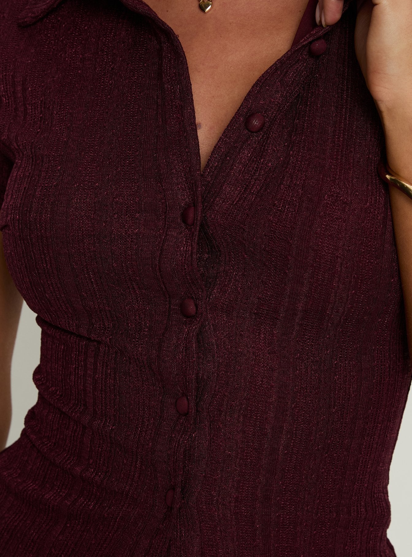 When You Sleep Short Sleeve Top Wine - Image 5
