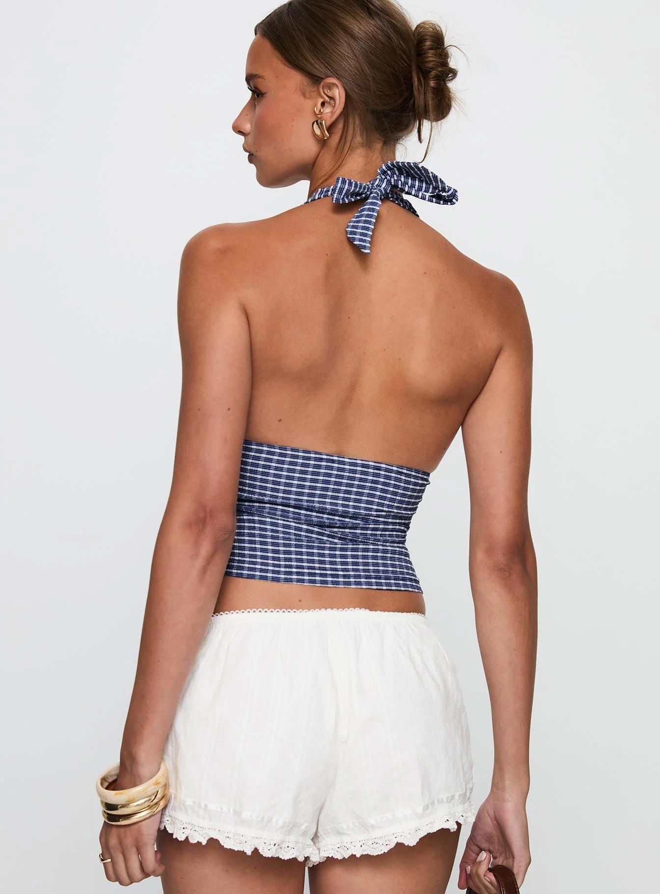 Whimsy Halter Top Navy Gingham - Image 5