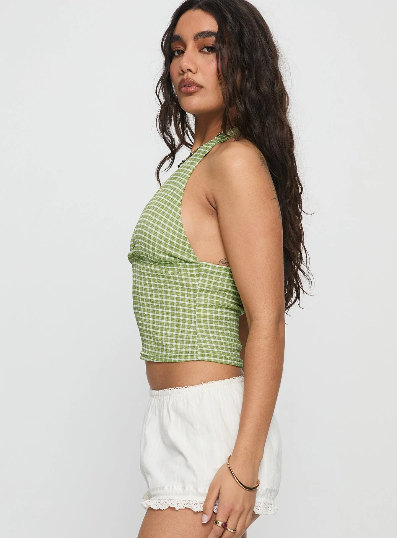Whimsy Halter Top Sage Gingham - Image 4