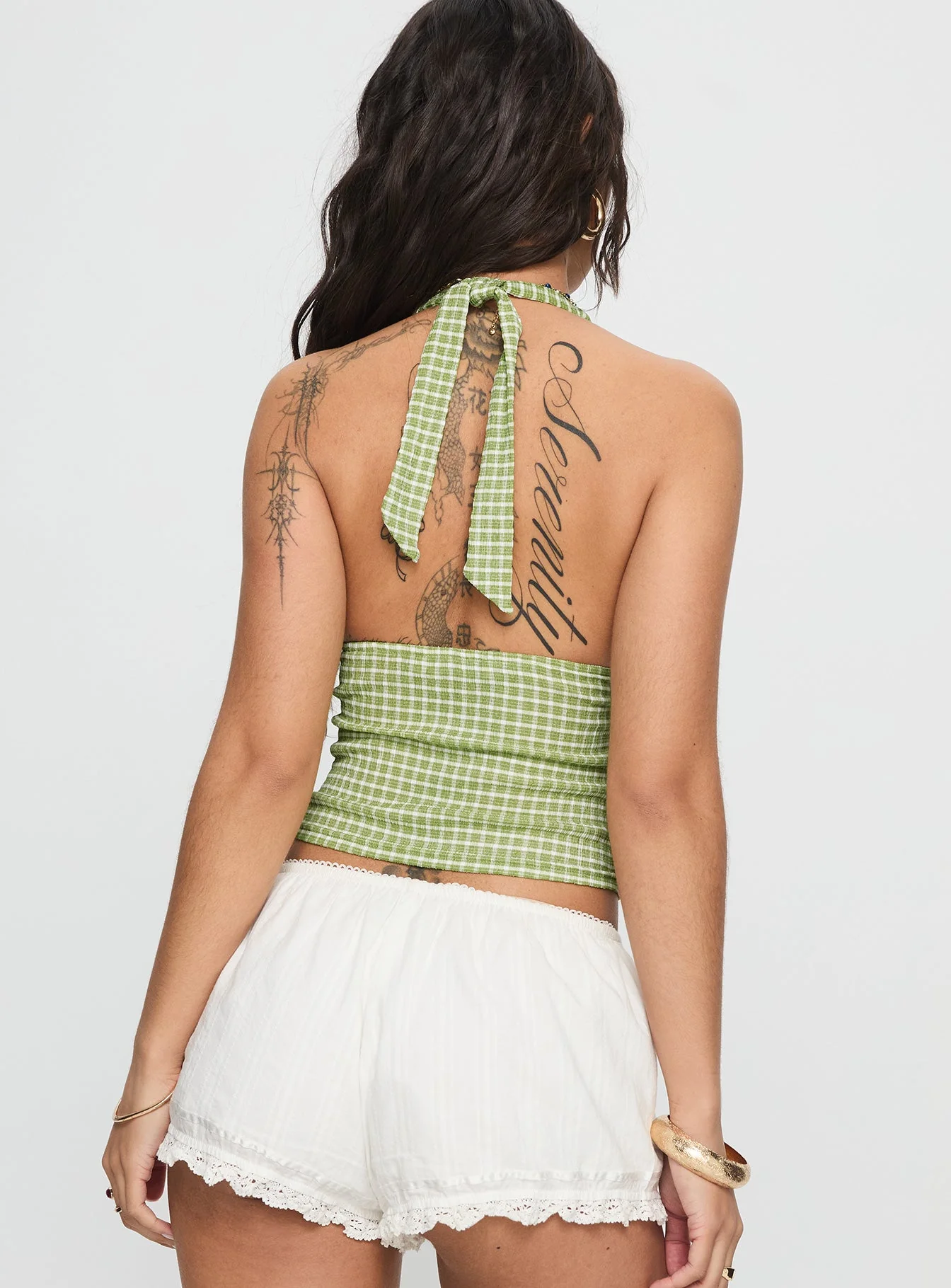 Whimsy Halter Top Sage Gingham - Image 5