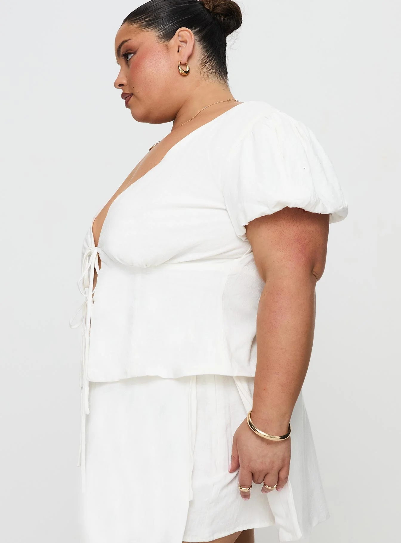 Wilhelmina Blouse Top White Curve - Image 4